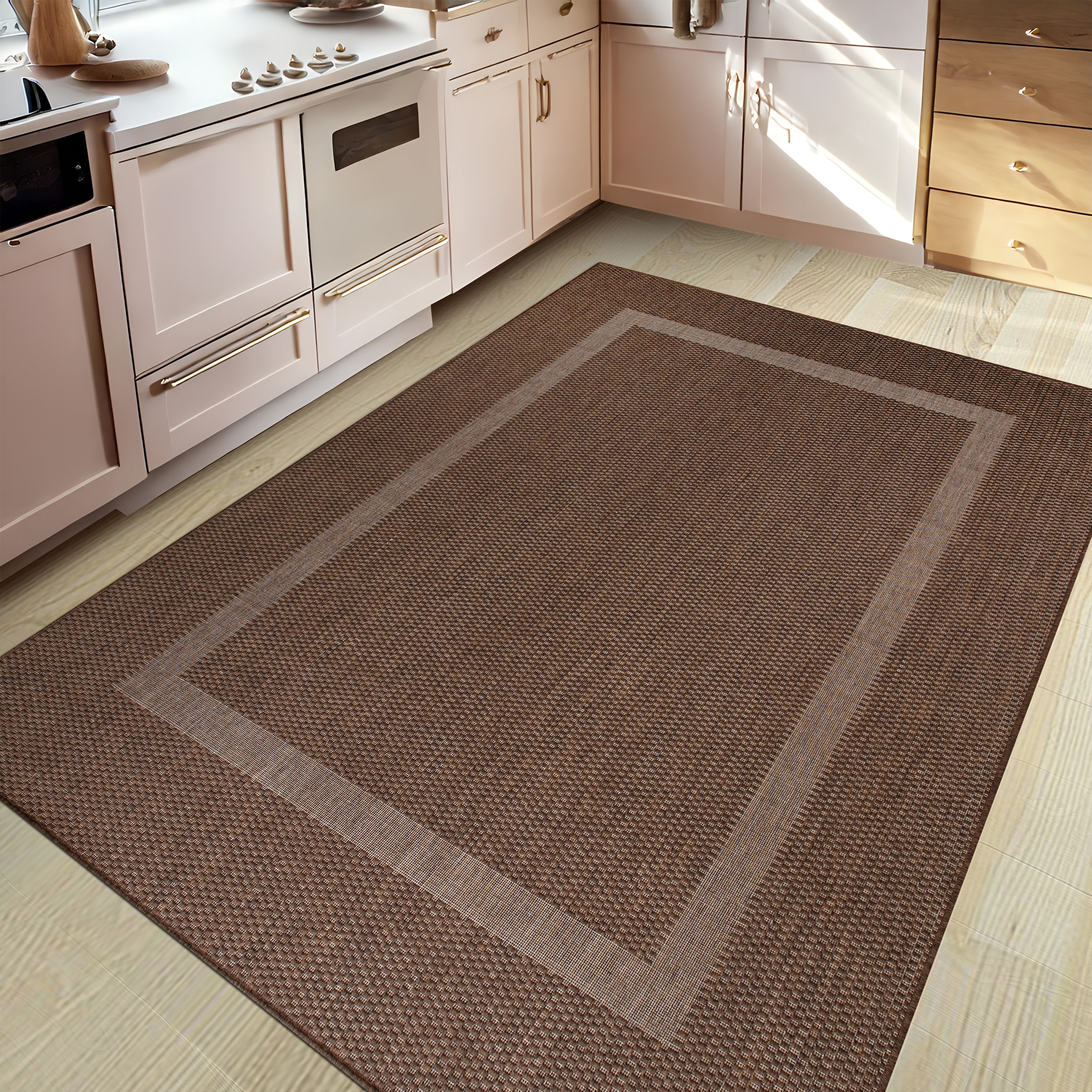 OTTO home Teppich »Venedig Bordüre auch als Läufer erhältlich« rechteckig 3 mm Höhe In- und Outdoor geeignet, Sisal-Optik, Wetterfest & UV-beständig