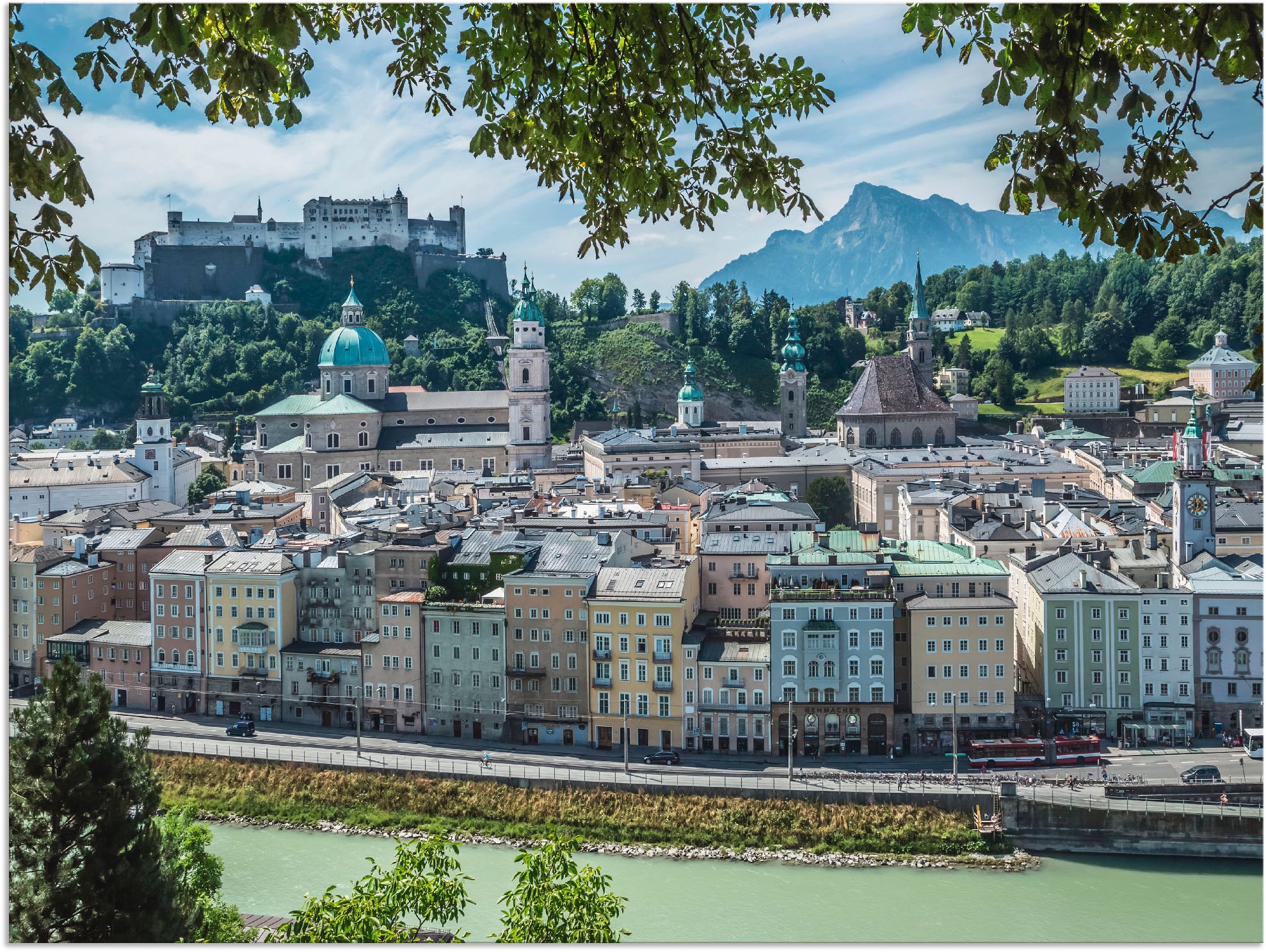Artland Alu-Dibond-Druck »Salzburg Blick auf die Altstadt«, Österreich, (1 St.), für Innen- und Außenbereich geeignet, Outdoorbild