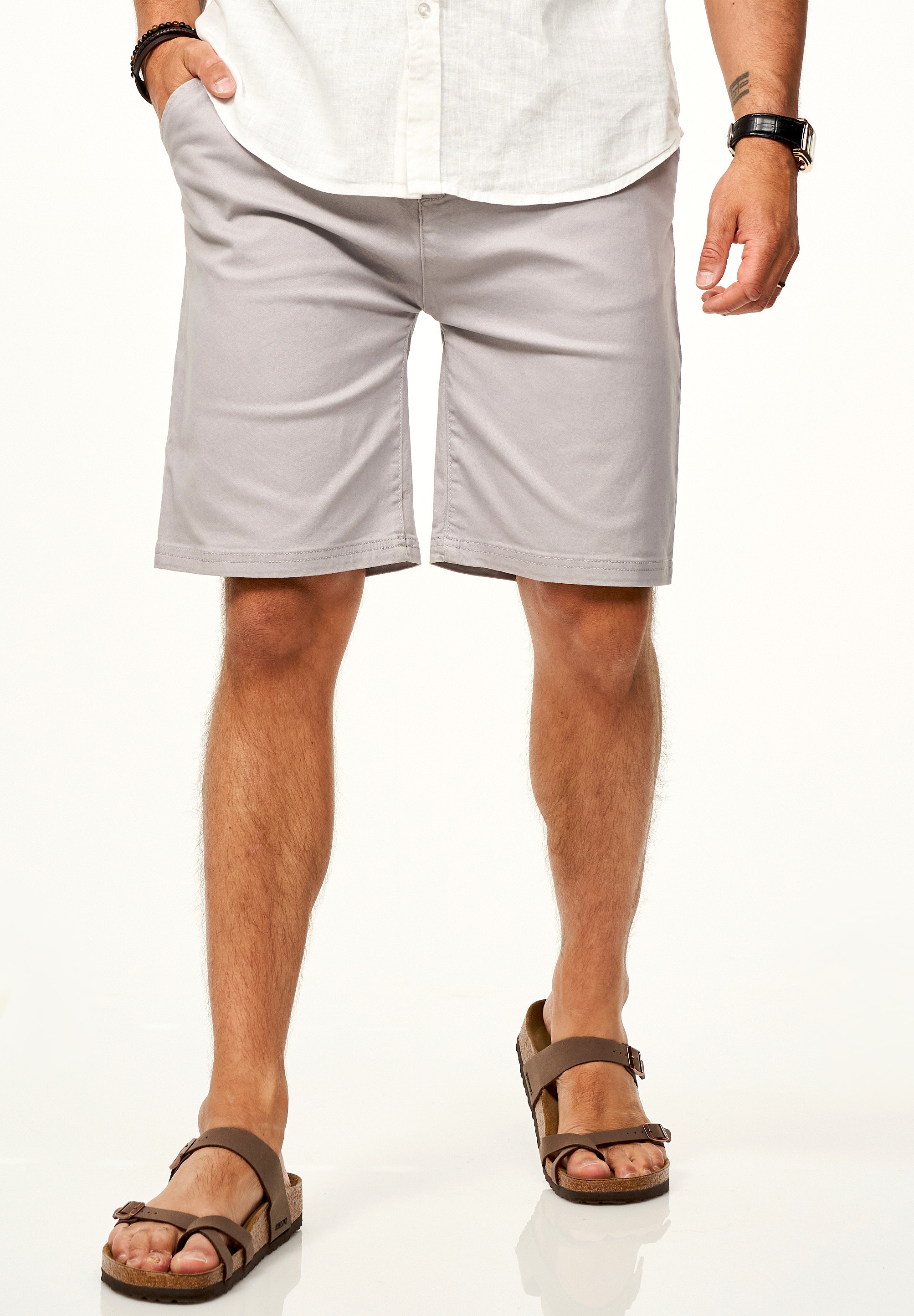 SOULSTAR Chinoshorts »SOULSTAR Chinoshorts mit Stretchanteil Basic Kurze Hose für Herren«  Regular-Fit Sommershorts mit Elasthan-Anteil Bermuda inkl. Gürtel