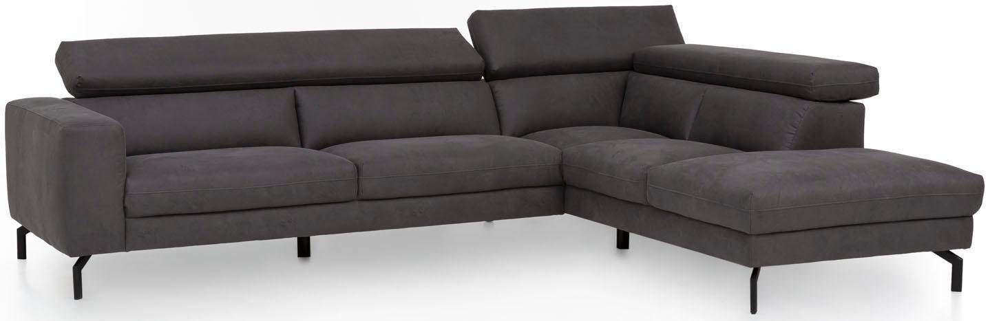 Places of Style Ecksofa »Olanta, L-Form«, mit verstellbaren Kopfstützen