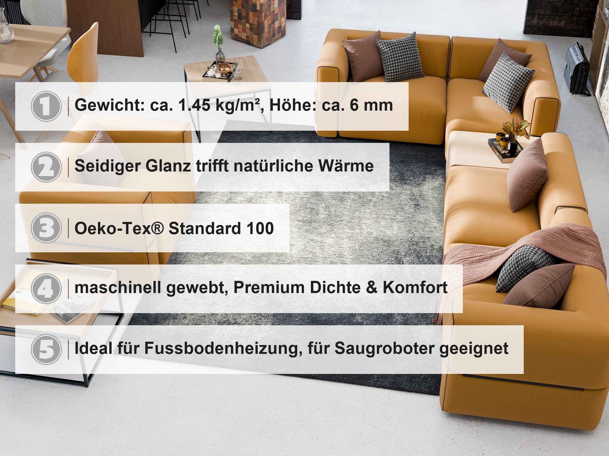 OCI DIE TEPPICHMARKE Teppich »OPAL DAYLIGHT« rechteckig 6 mm Höhe Vintage, Flachgewebe, alle Räume