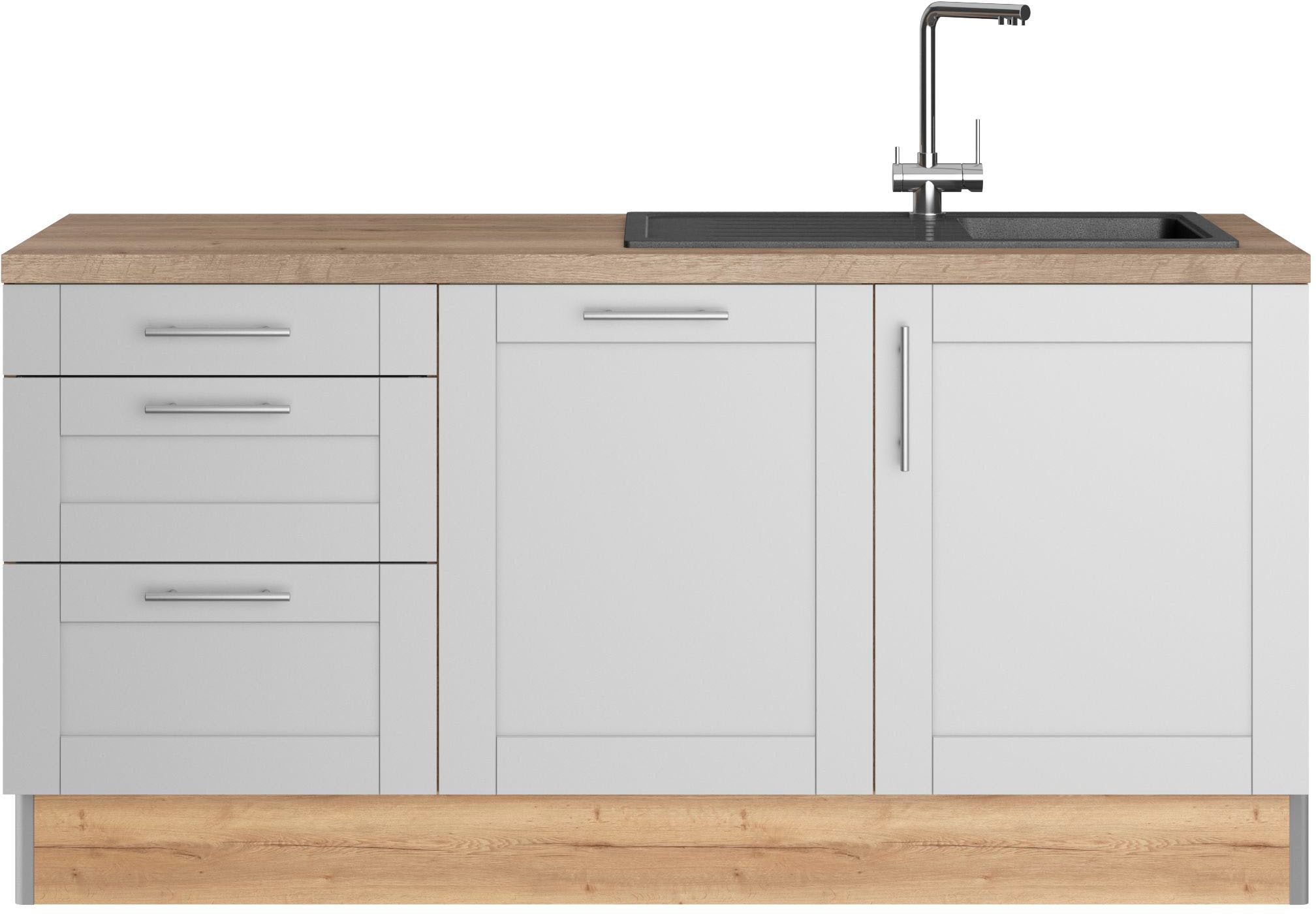 OPTIFIT Küche "Ahus" 180 cm breit, wahlw.mit E-Geräten, Soft Close Funktion, MDF Fronten