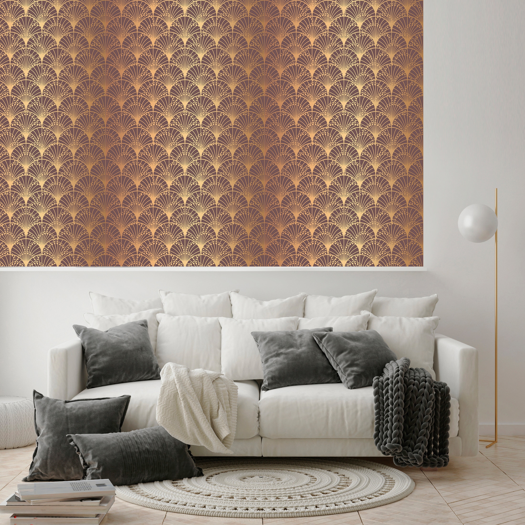 queence Vinyltapete »Lindsay«, gemustert-Farbverlauf-bedruckt-abstrakt, 90x250cm, selbstklebend, kinderleichte Anbringung, Sticker