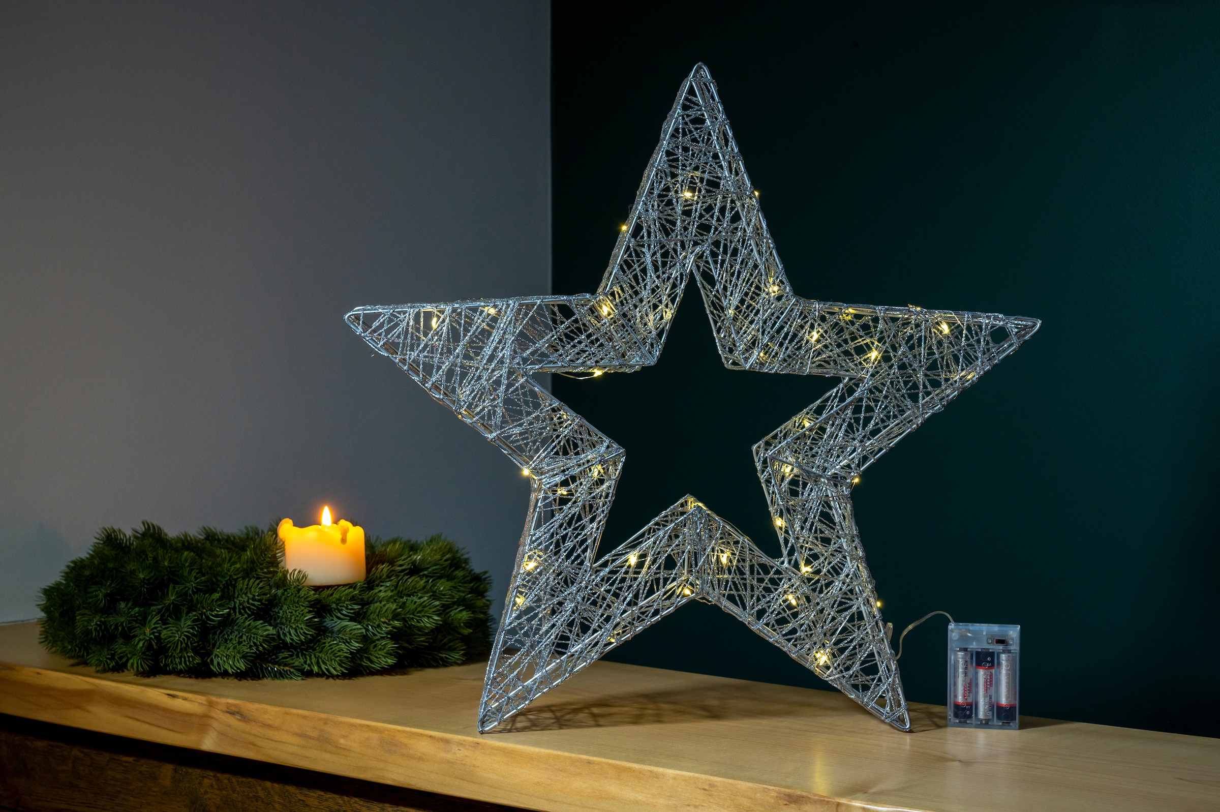 mit flammig-flammig, | Jahren online »Weihnachtsstern, Weihnachtsdeko«, 40 kaufen XXL stromsparende Star-Max Stern 40 3 mit LED Garantie LEDs