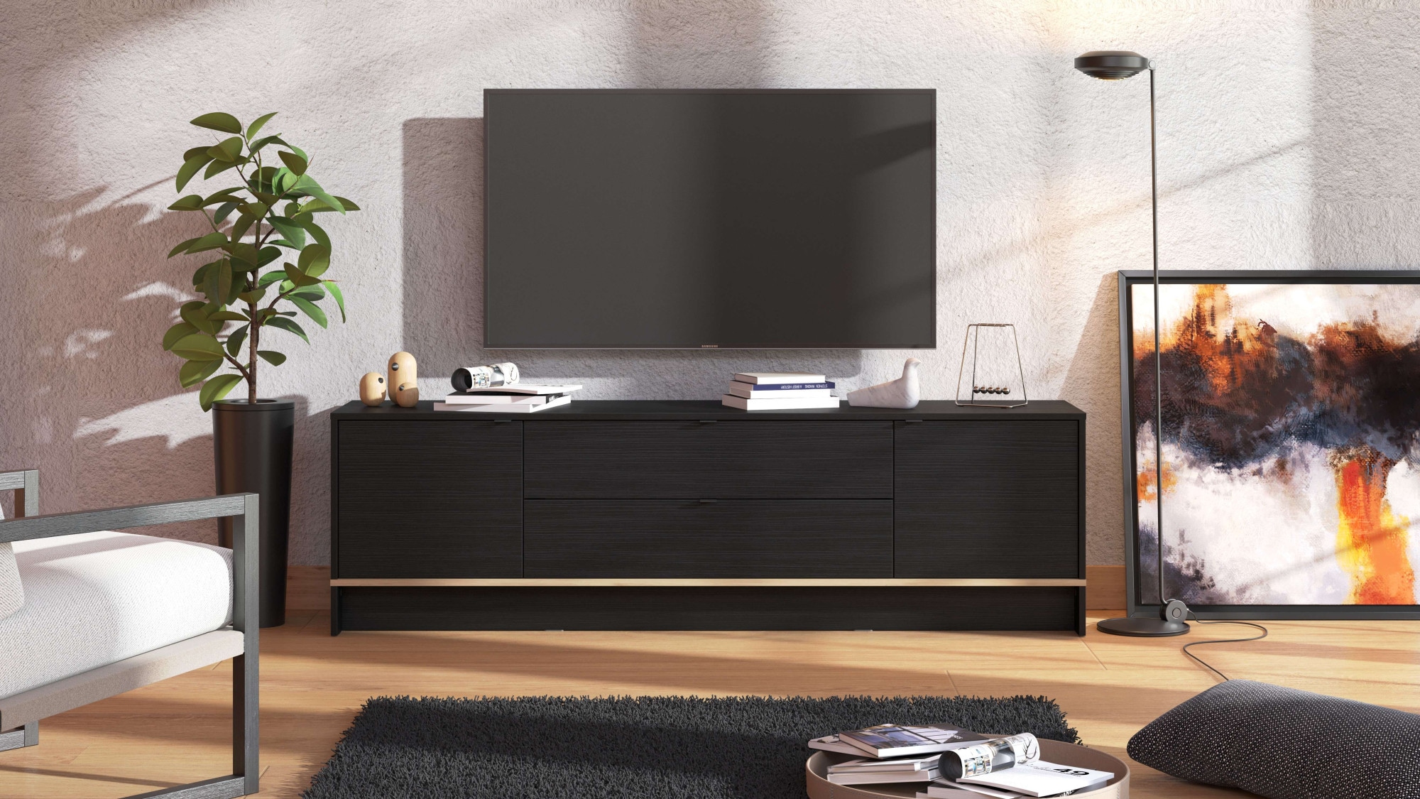 INOSIGN TV-Board »Lille Lowboard, Breite 182,5 cm, TV-Schrank, TV-Ständer, viel Stauraum«, im...