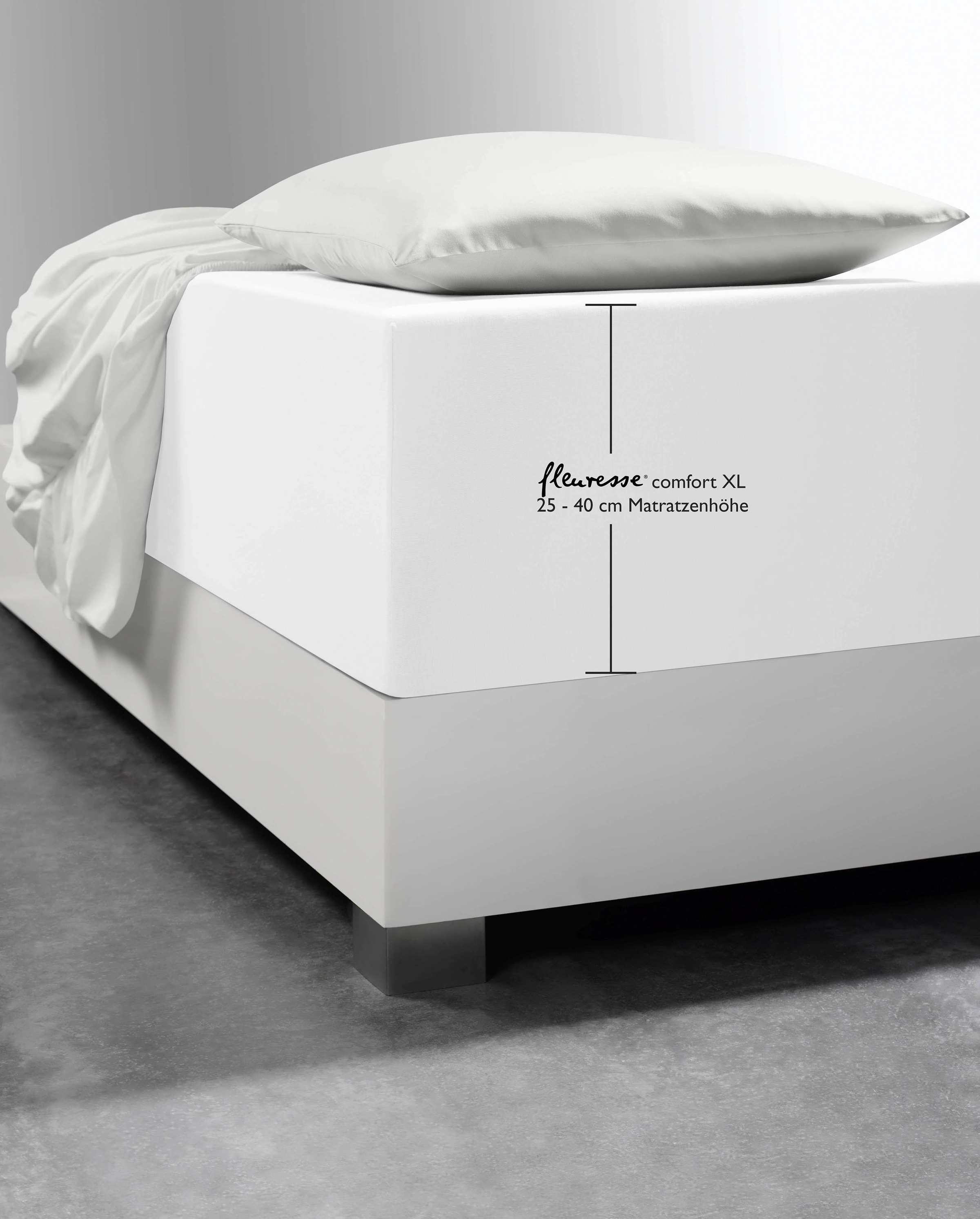 fleuresse Spannbettlaken »Comfort XL«, (1 St.), mit Elasthan für besonders hohe Matratzen