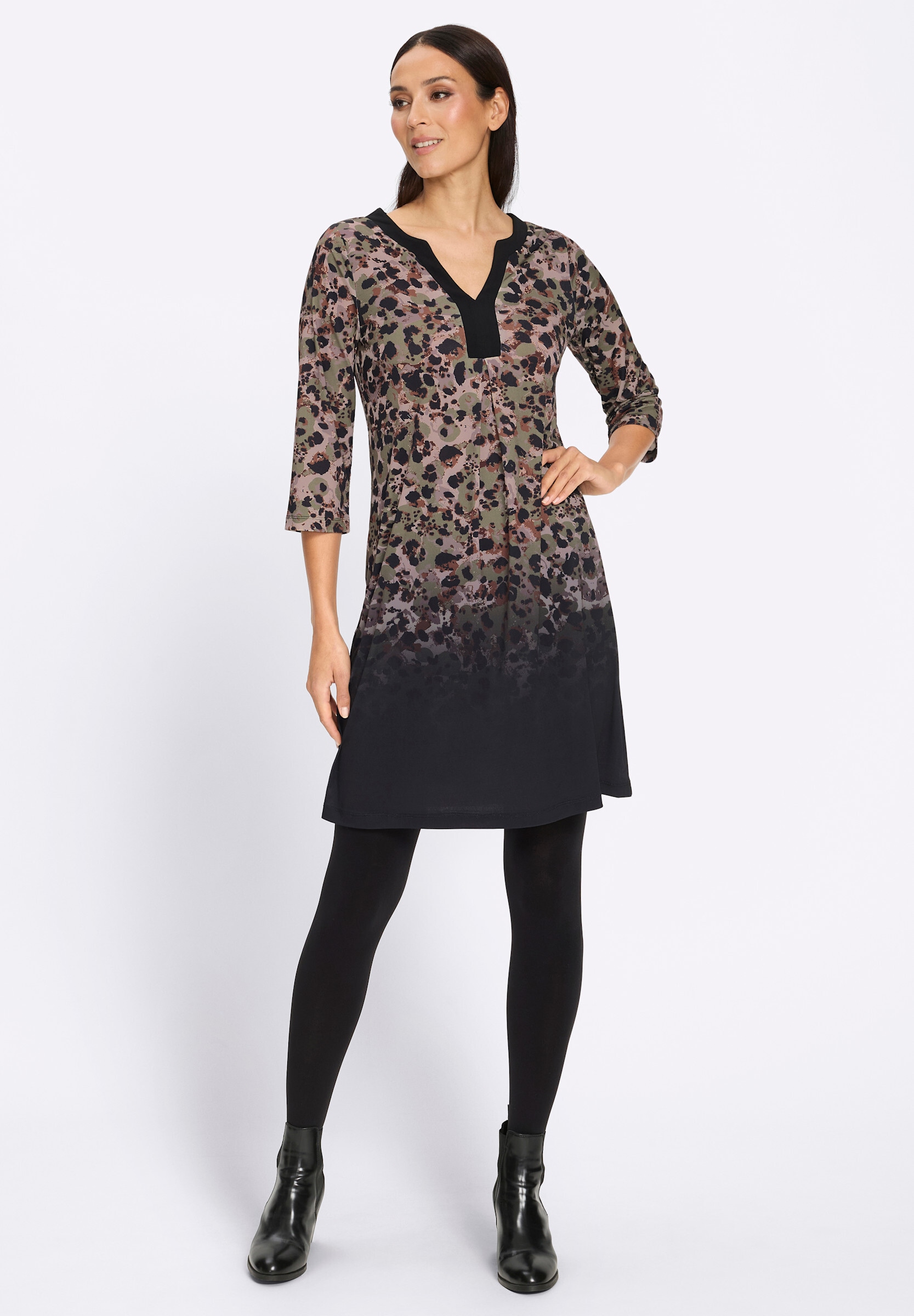 heine Druckkleid »Druck-Kleid Jerseykleid mit Animal-Muster« Ohne Taschen