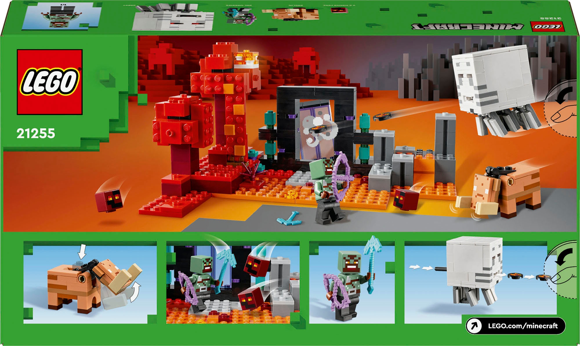 LEGO® Konstruktionsspielsteine »Hinterhalt am Netherportal (21255), LEGO Minecraft«, (352 St.), Made in Europe