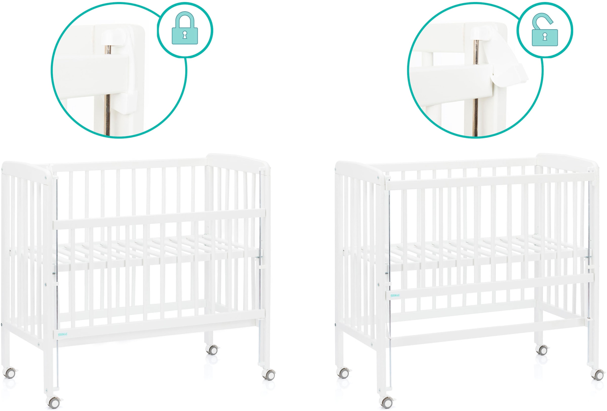 Fillikid Beistellbett »Nino« inkl. Matratze; Made in Europe