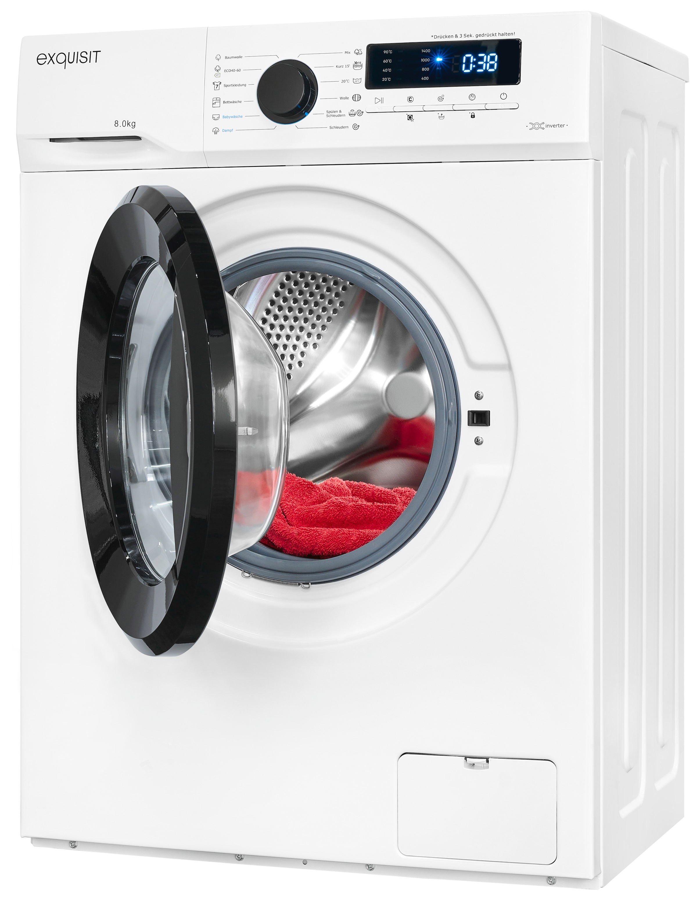 exquisit Waschmaschine »WA8014-020A weiss«, 8 kg, 1400 U/min