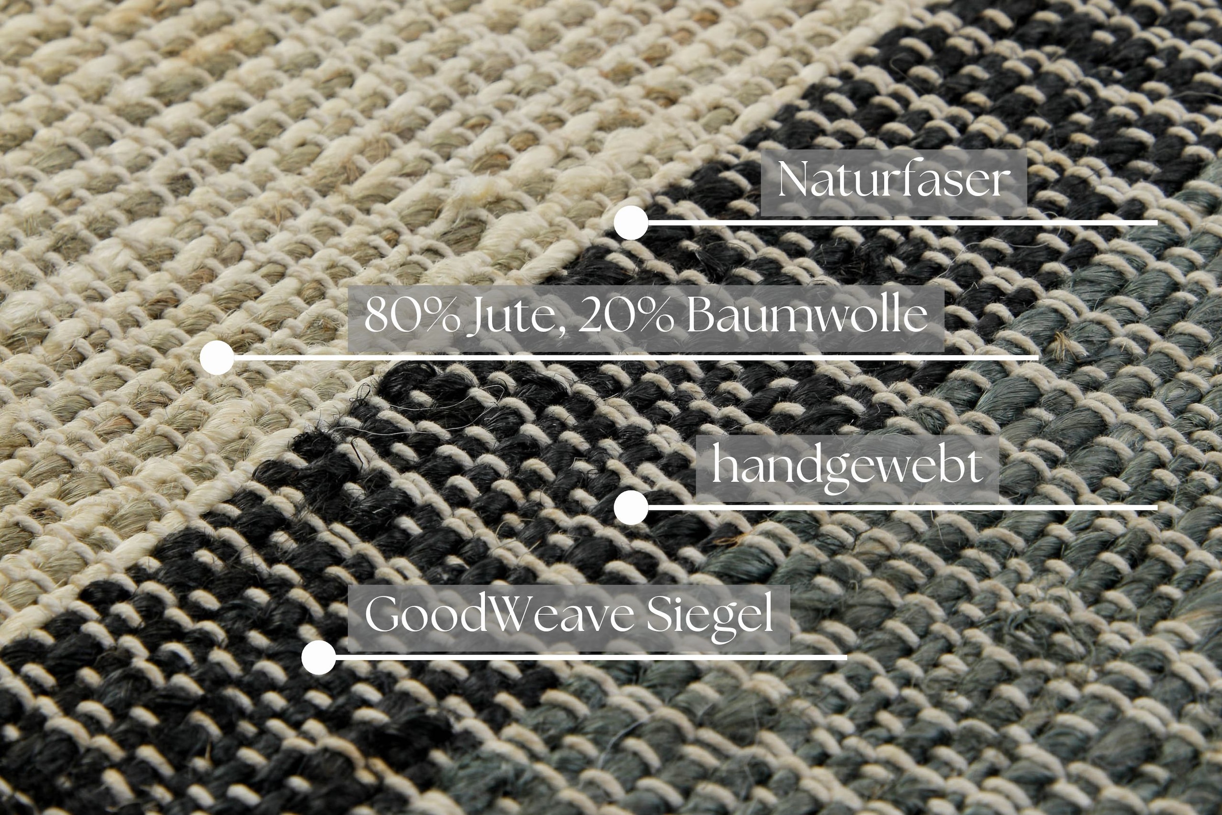 OTTO home Teppich »Bennii«, rechteckig, 4 mm Höhe, 80% Jute, handgewebt, mit Fransen, Wohnzimmer, Naturfaser
