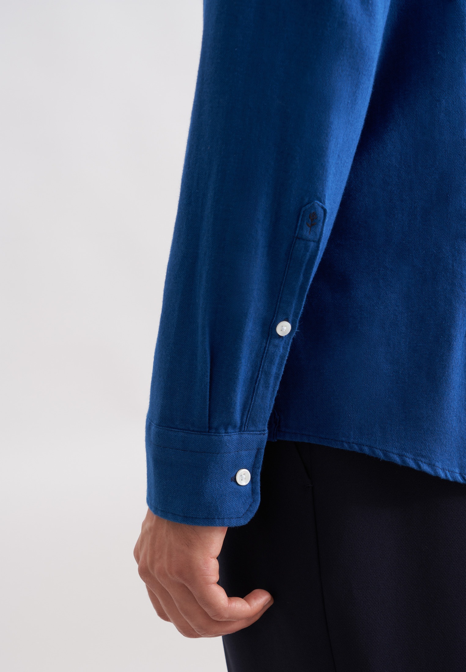 seidensticker Flanellhemd Slim 1/1 Kentkragen Uni