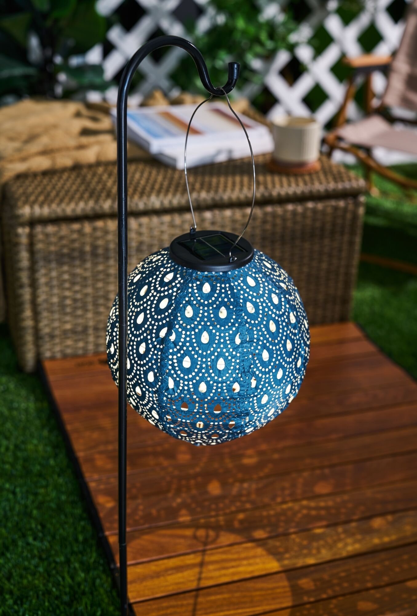 Pauleen LED Solarleuchte »Sunshine Charm Lampion Solar blau Tyvek Vlies«, 1 flammig, Laterne