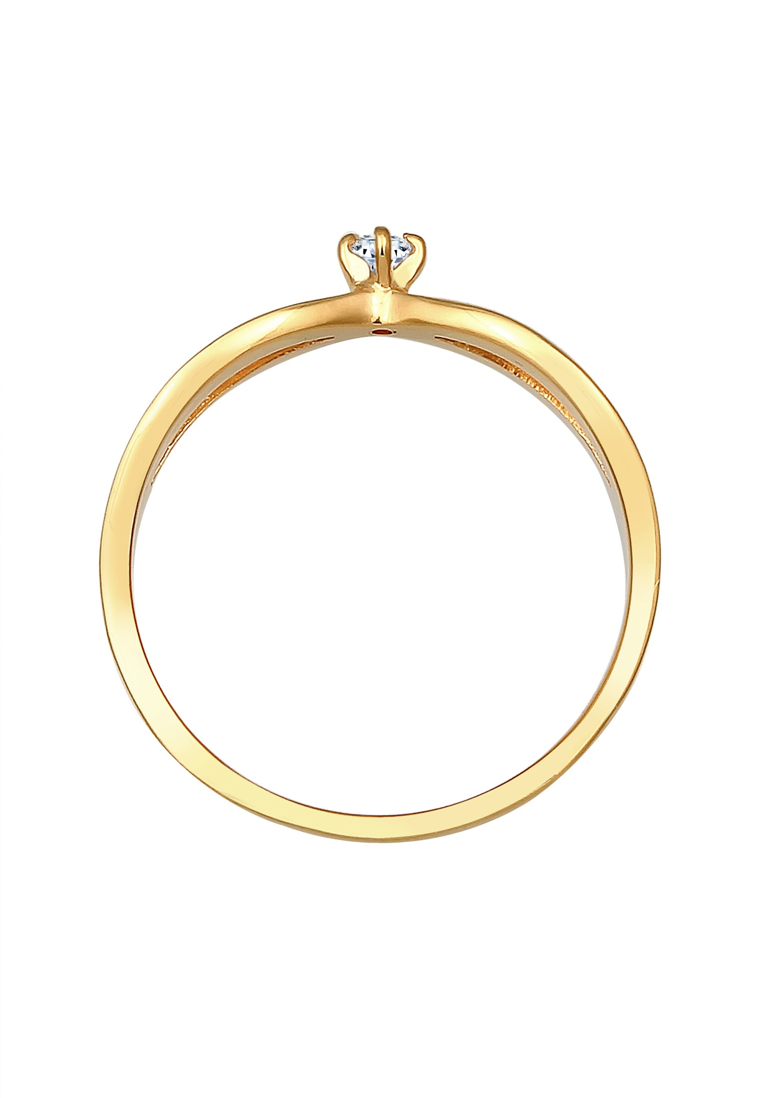 Elli DIAMONDS Verlobungsring »Ring Diamant Weiß Brillantschliff (0.03 ct) 585 Gelbgold«