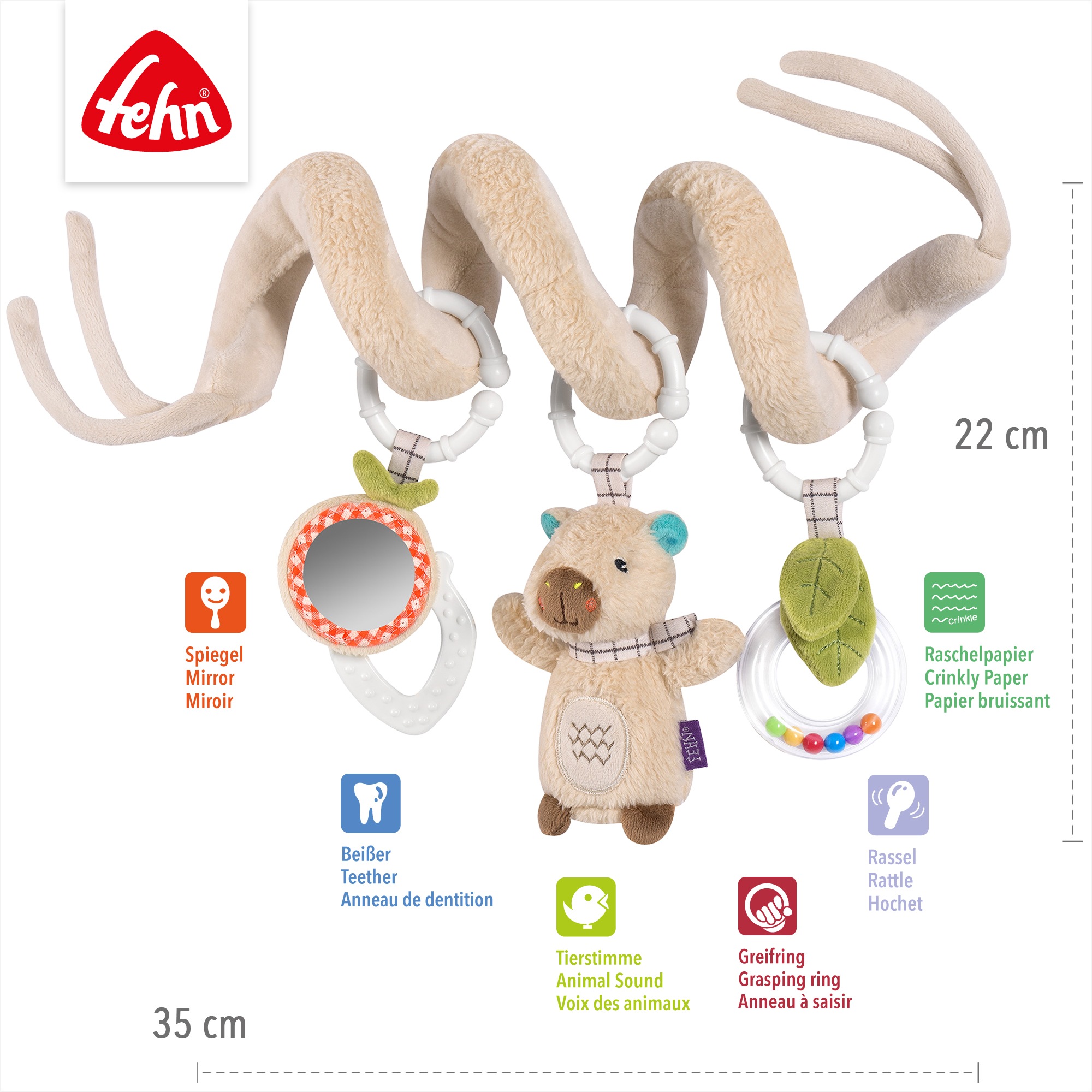 Fehn Greifspielzeug »Capybara Clara, Activity-Spirale Capybara«