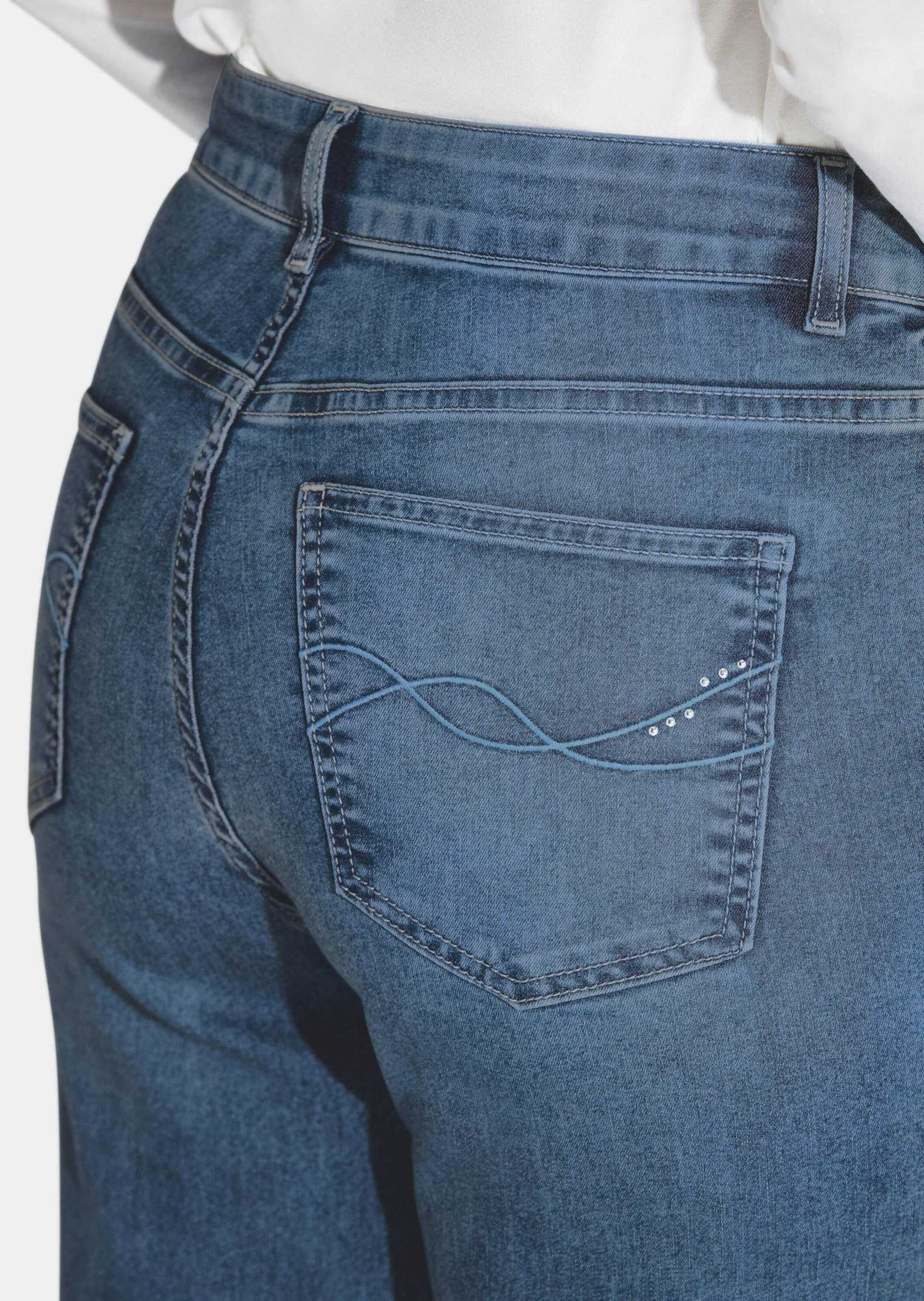 GOLDNER Stretch-Jeans »Gerade Hose CARLA in Hellblau«