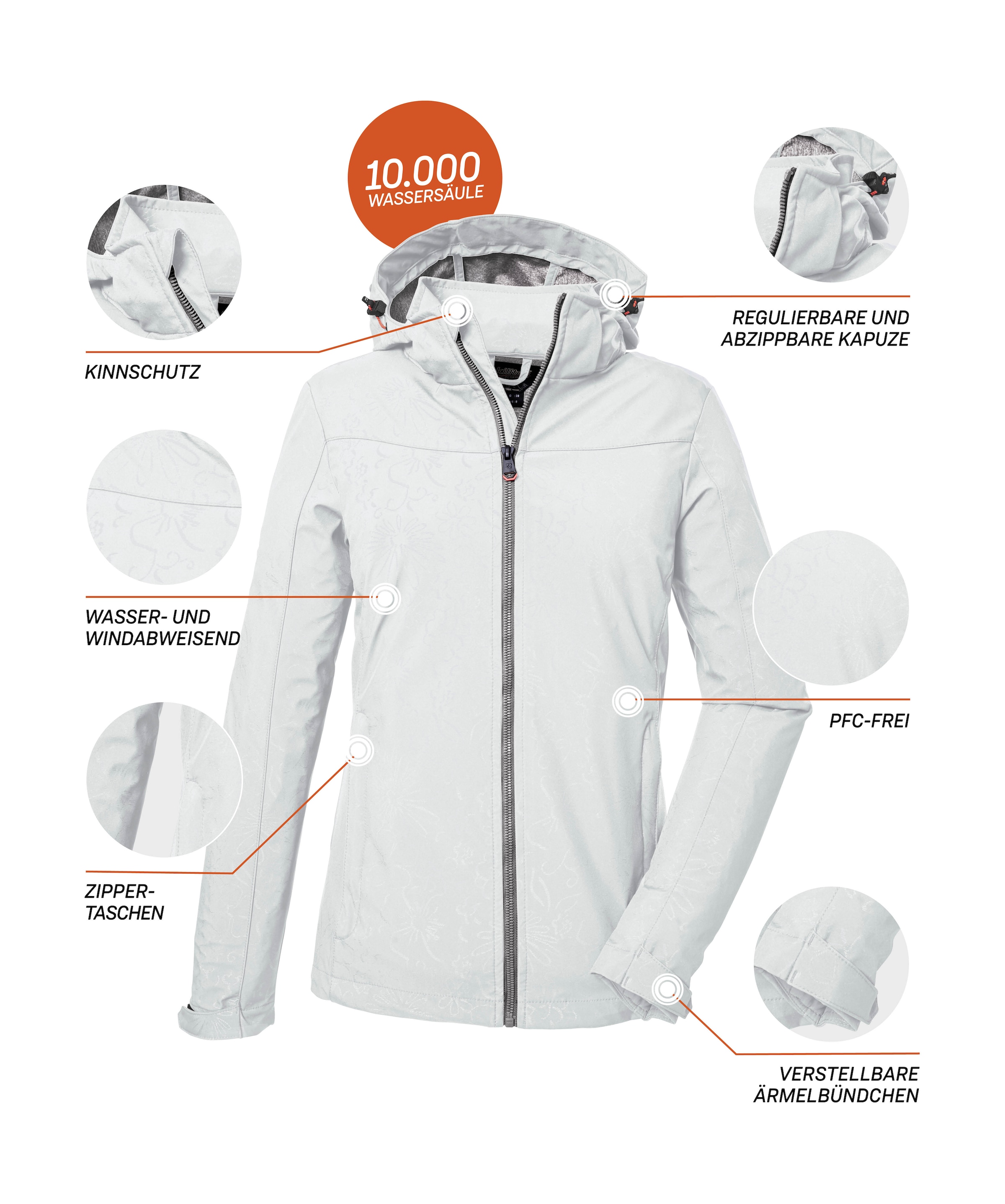 Killtec Softshelljacke »KOS 40 WMN SFTSHLL JCKT«, Wasserabweisende, atmungsaktive Damenjacke aus recyceltem Material