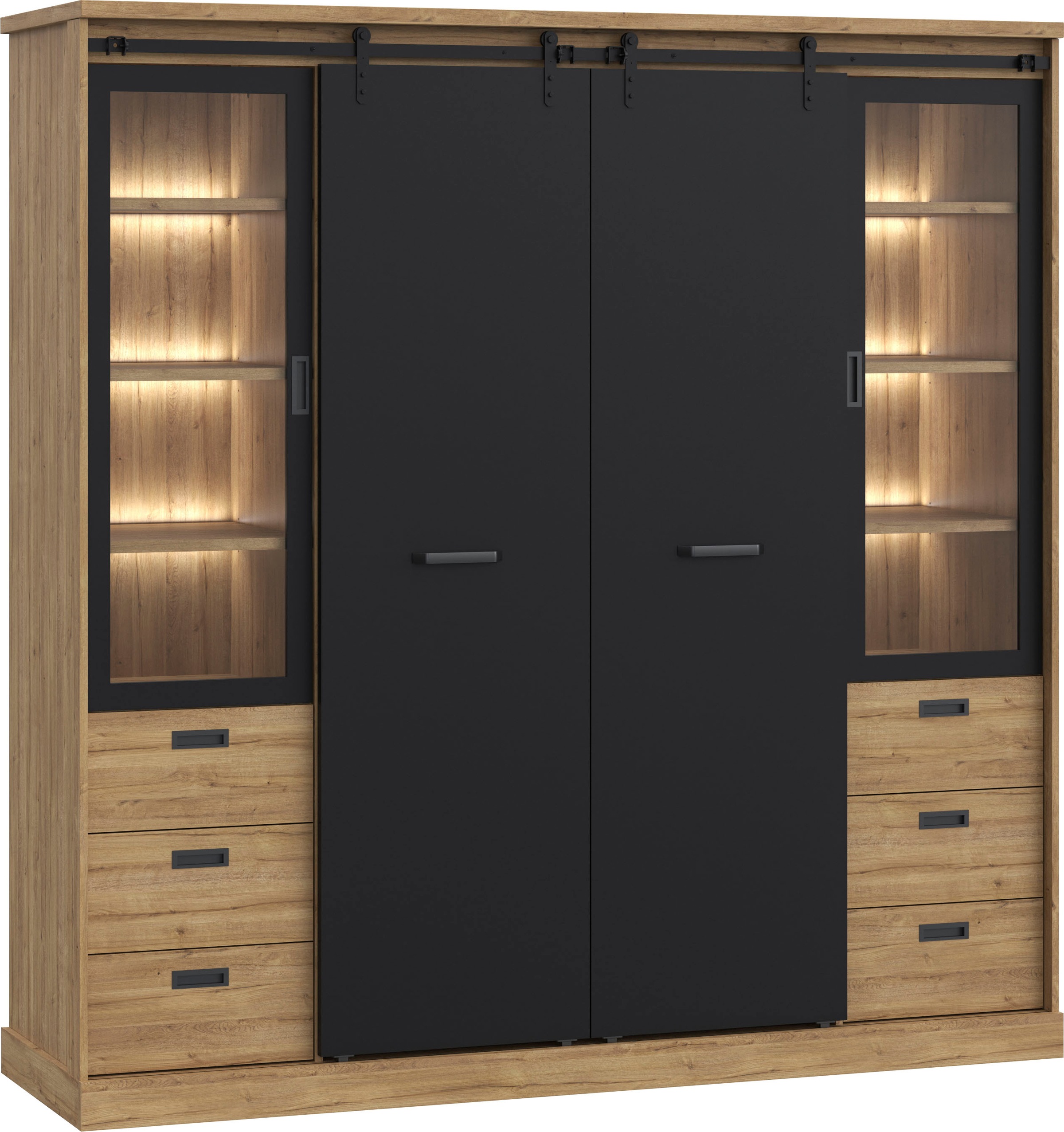 FORTE Kleiderschrank, mit Beleuchtung