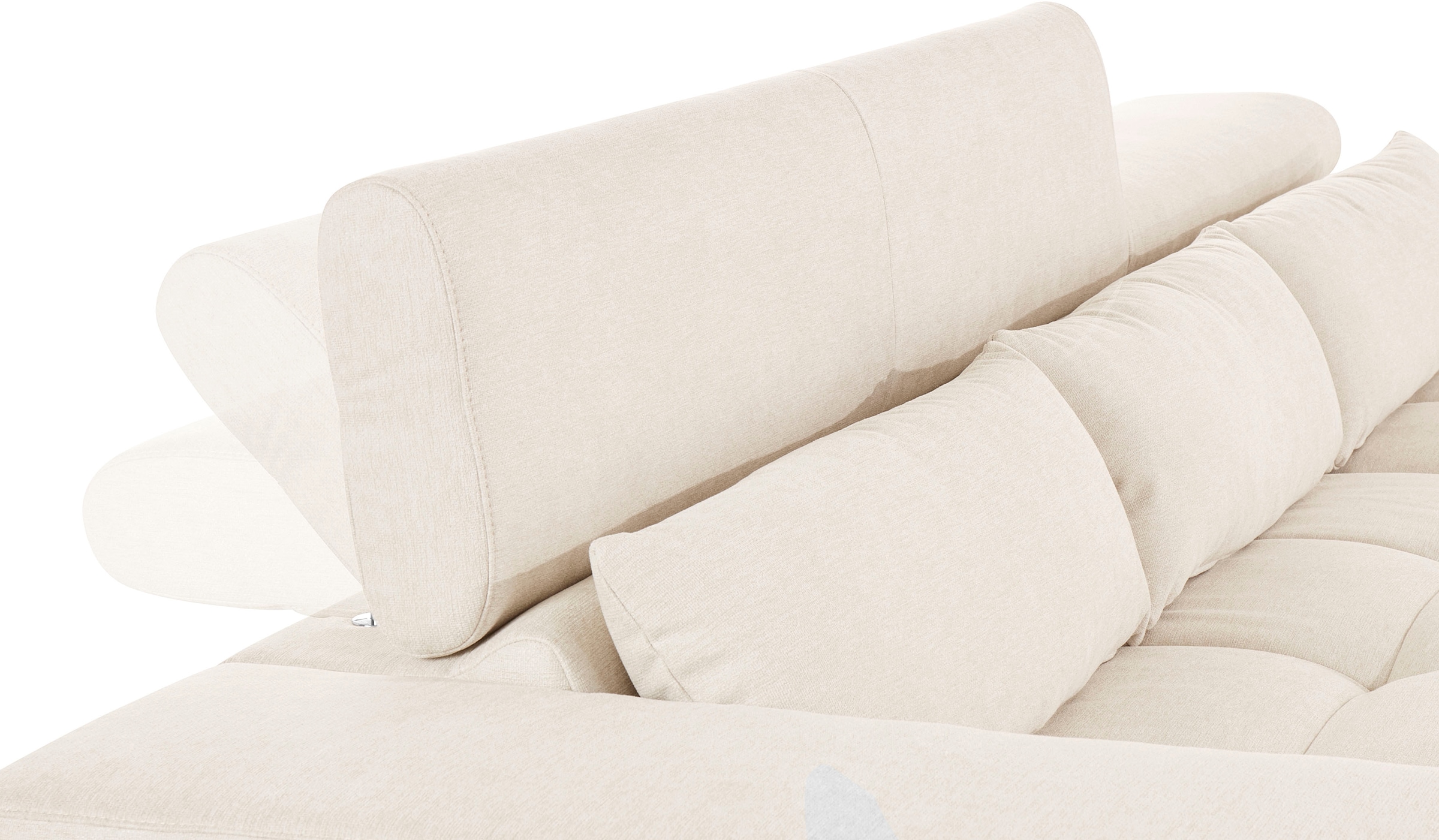 COTTA Ecksofa »Orion L-Form«, mit Recamiere, inkl. verstellbaren Kopfstützen und 3 Kissen