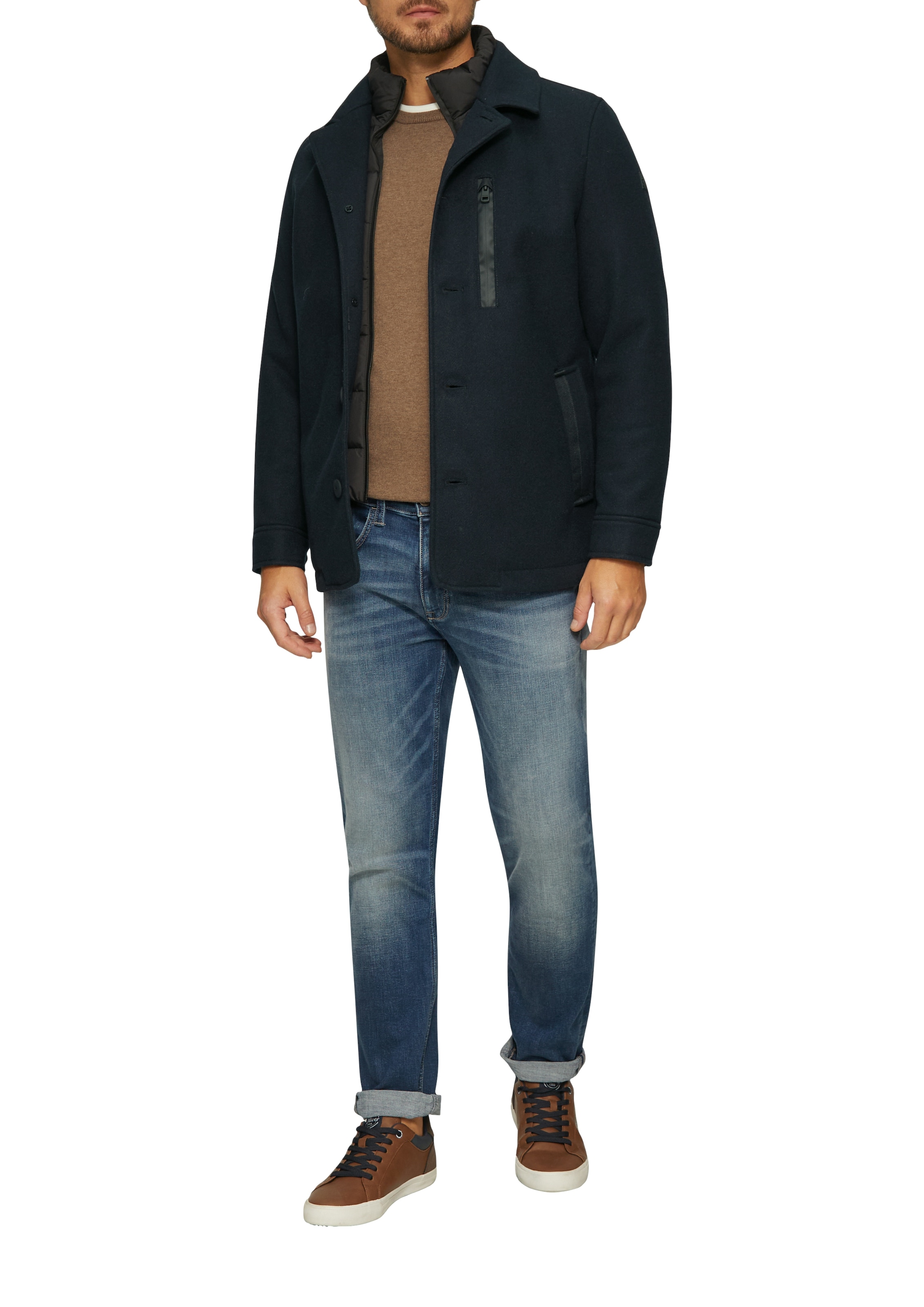 s.Oliver Cabanjacke, ohne Kapuze, mit Knopfleiste, Double-Layer-Look