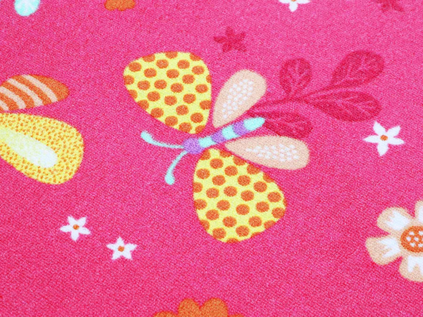 Primaflor-Ideen in Textil Kinderteppich »PAPILLON«, rechteckig, Motiv Schmetterlinge, Kinderzimmer