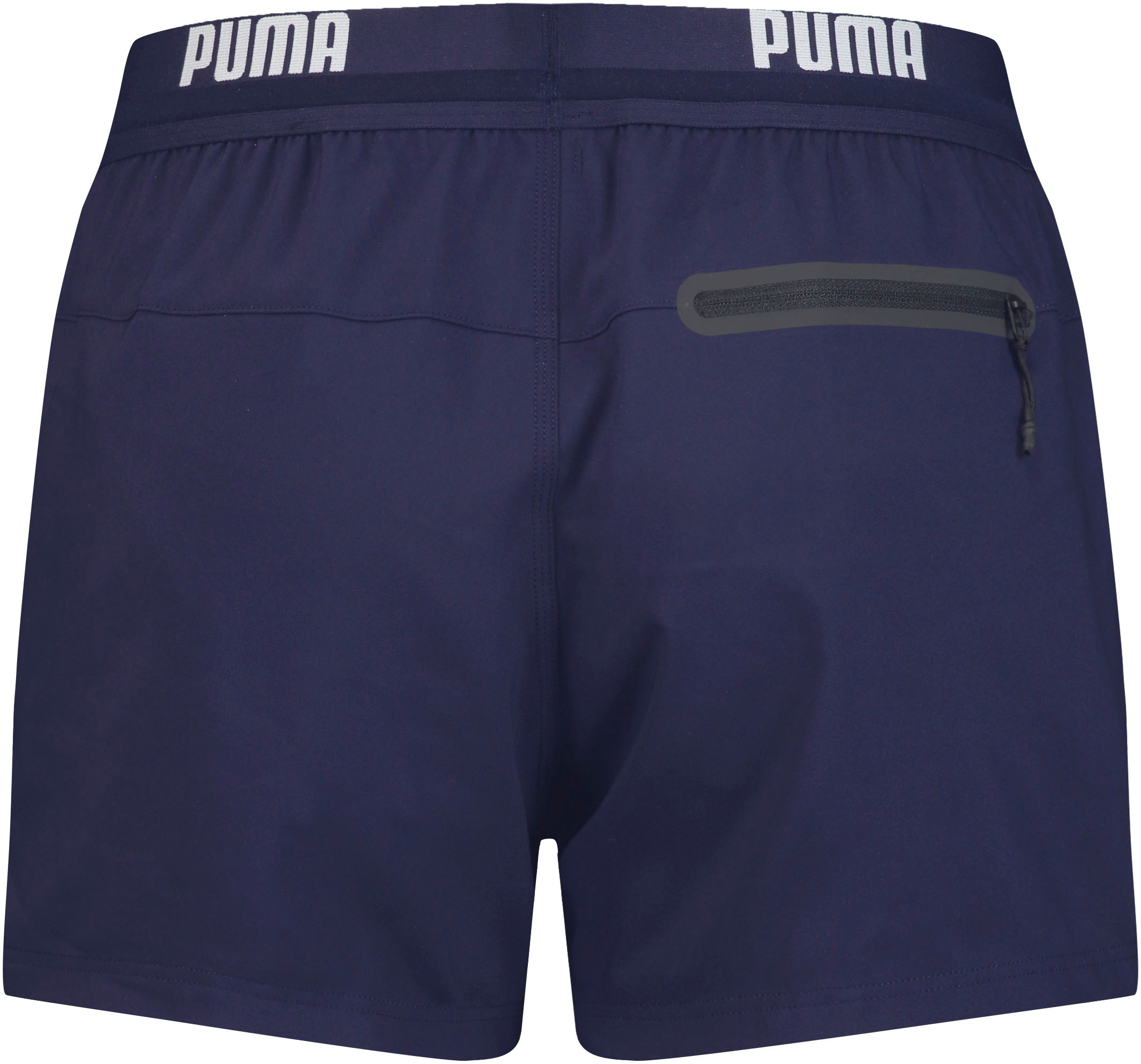 PUMA Badeshorts »PUMA SWIM MEN LOGO SHORT SHORTS 1P« Seitentaschen, Gesäßtasche mit Reißverschluss, Kordelzug