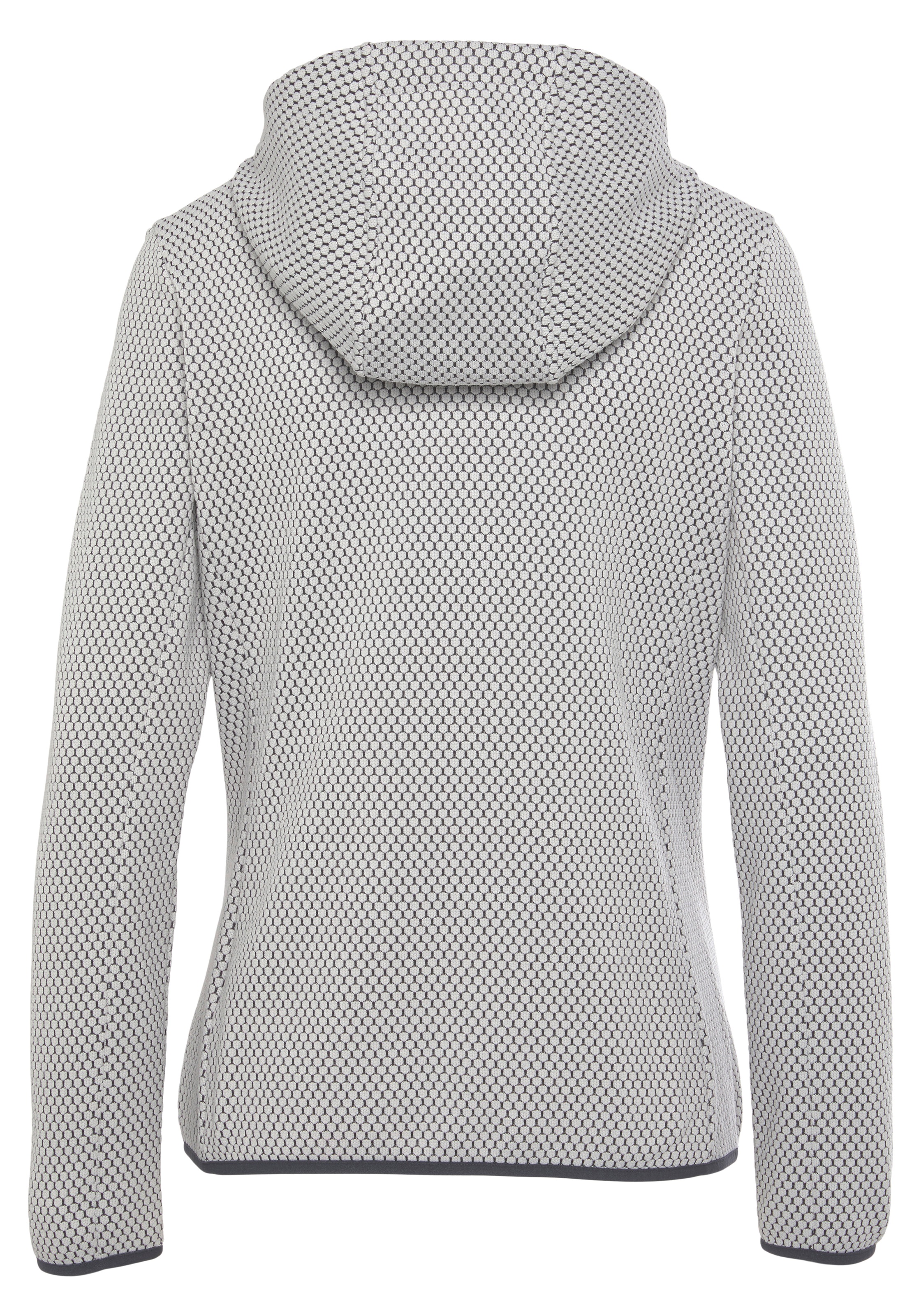 CMP Strickfleecejacke, mit Kapuze, Wärmend & windabweisend & Atmungsaktiv