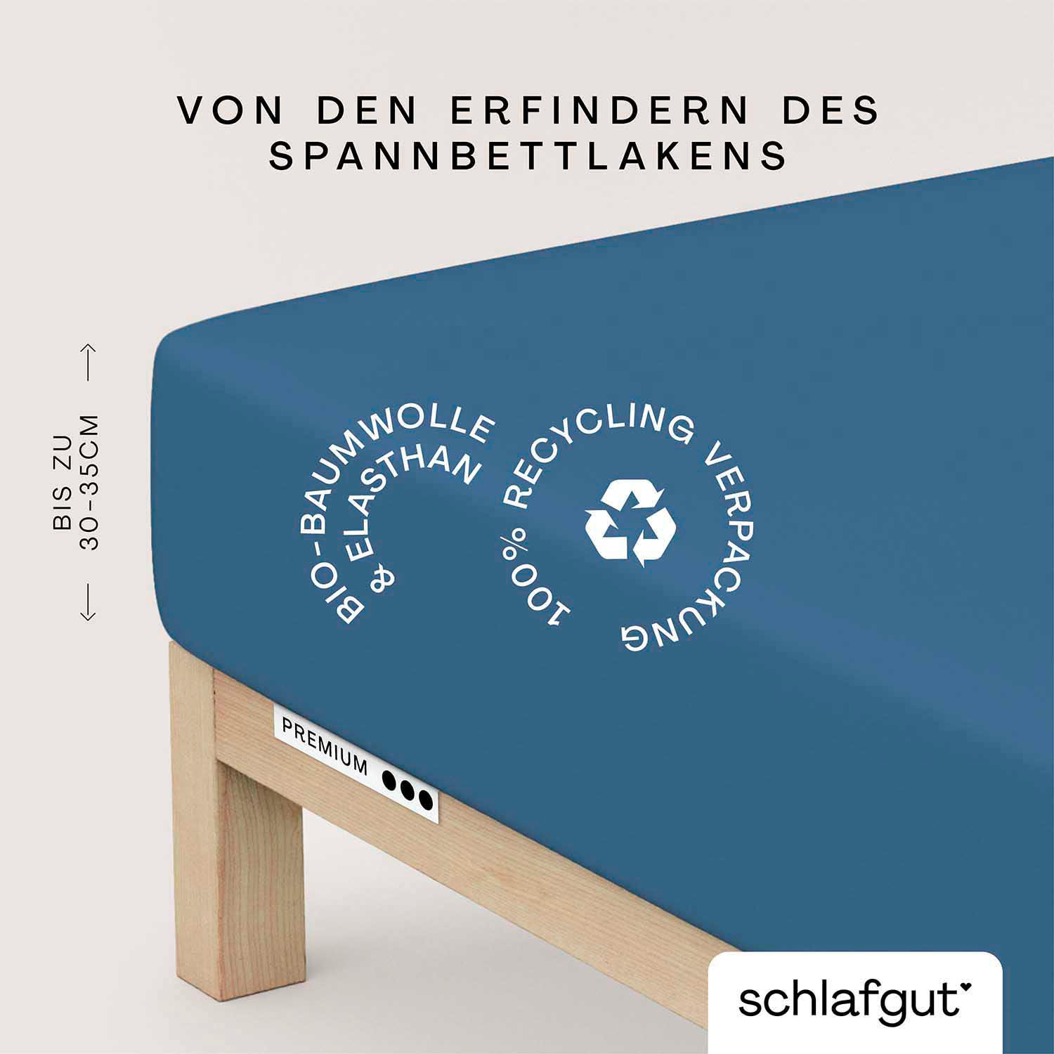 Schlafgut Spannbettlaken »Premium«, Zero Waste Verpackung, PREMIUM Qualität