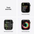 Apple Smartwatch »Series 7 GPS + Cellular, Edelstahl-Gehäuse, 45 mm mit Sportarmband«, (Watch OS 8)