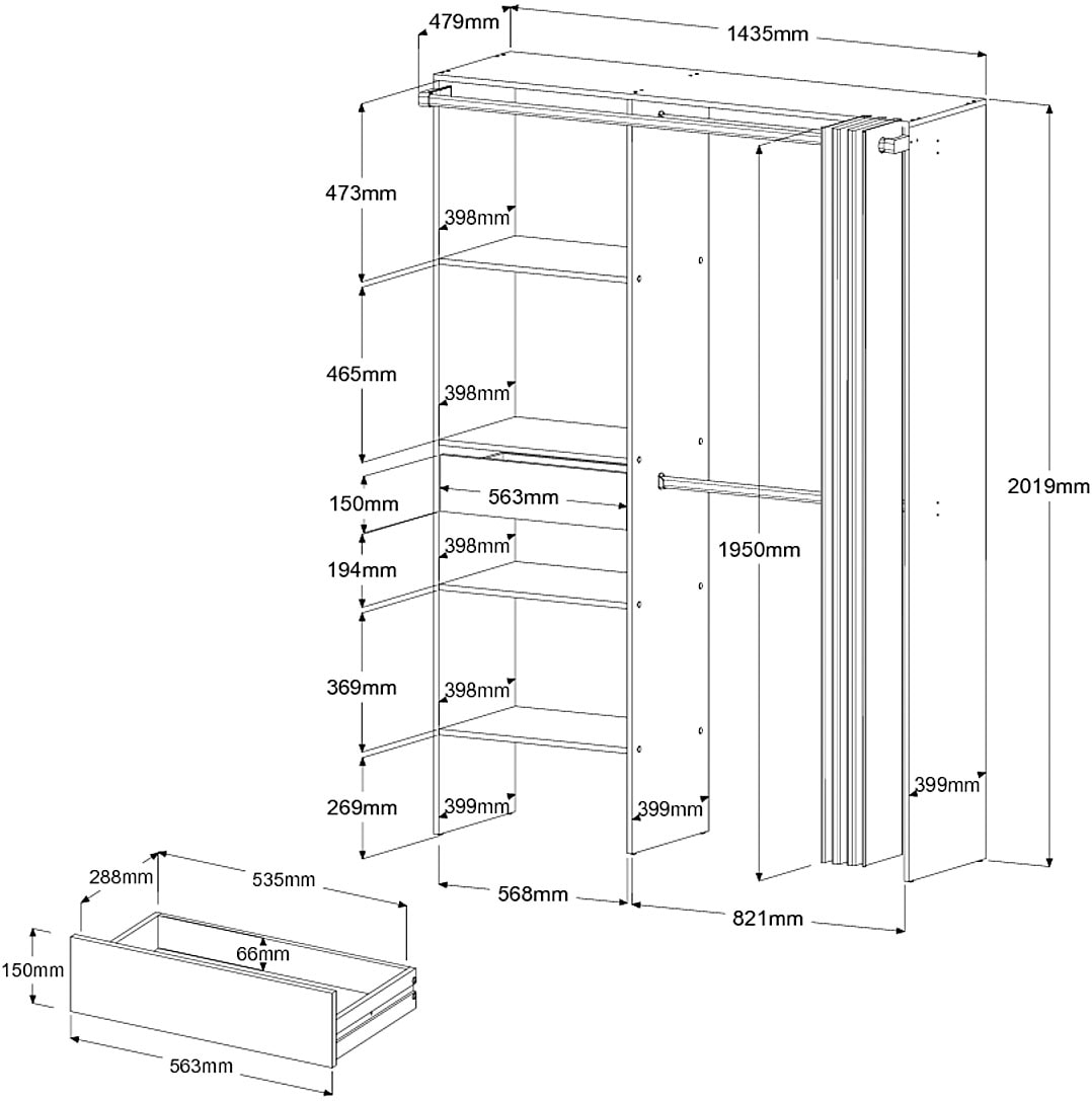 Parisot Mehrzweckschrank »Bari 2« Packung, 1 Stk. tlg.