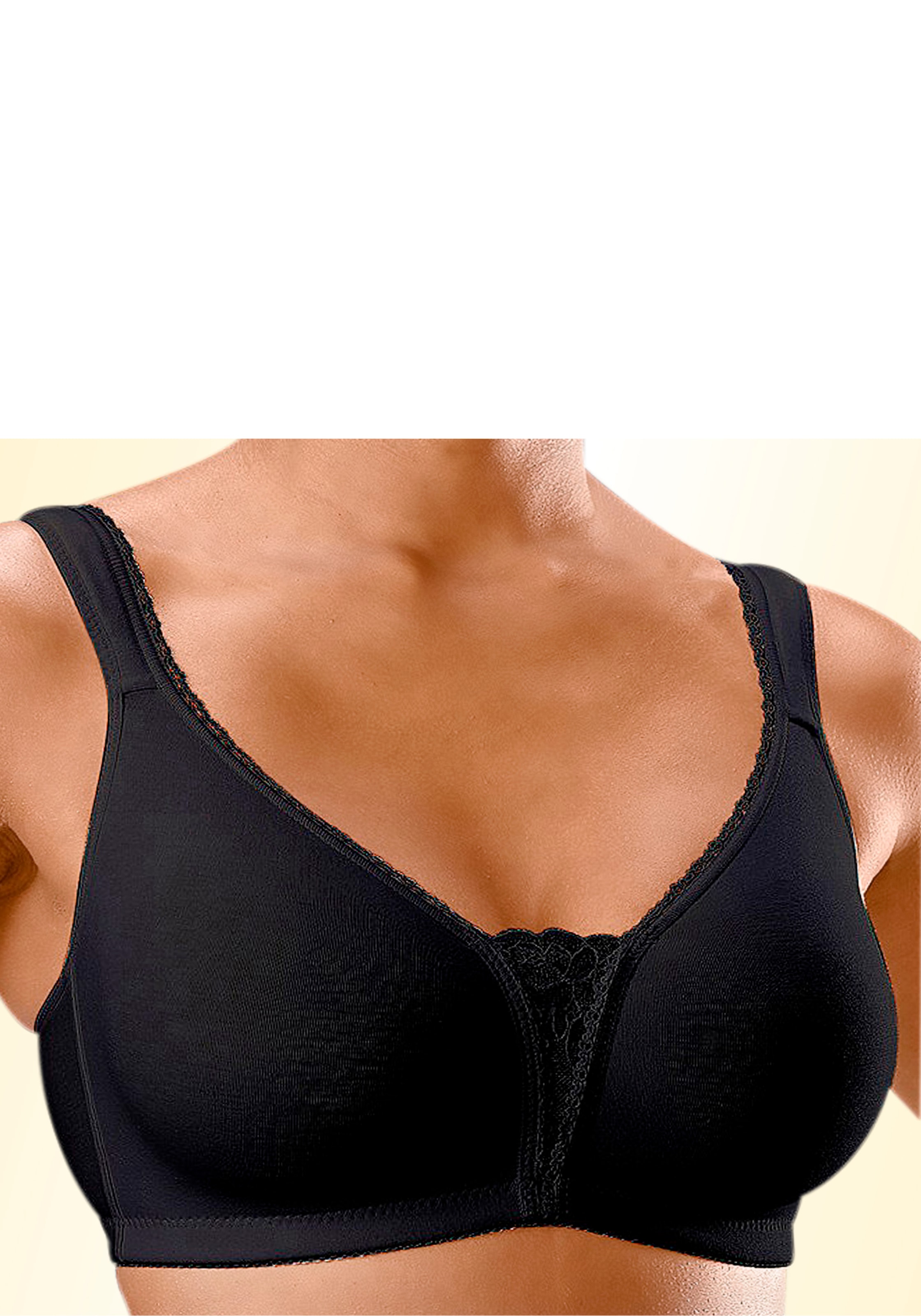petite fleur Soft-BH Packung, 2 Stück,  ohne Bügel mit Spitzen-Details – ideal für große Größen