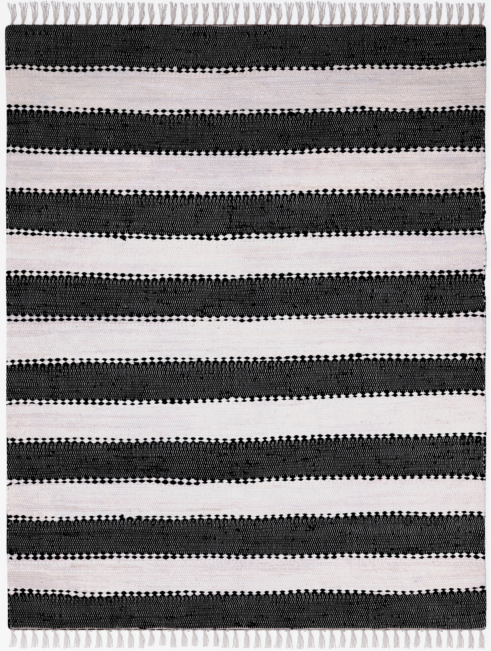 Myflair Möbel & Accessoires Teppich »Karim«, rechteckig, 10 mm Höhe, Handweb Teppich, gestreift, 90% Baumwolle, handgewebt, mit Fransen