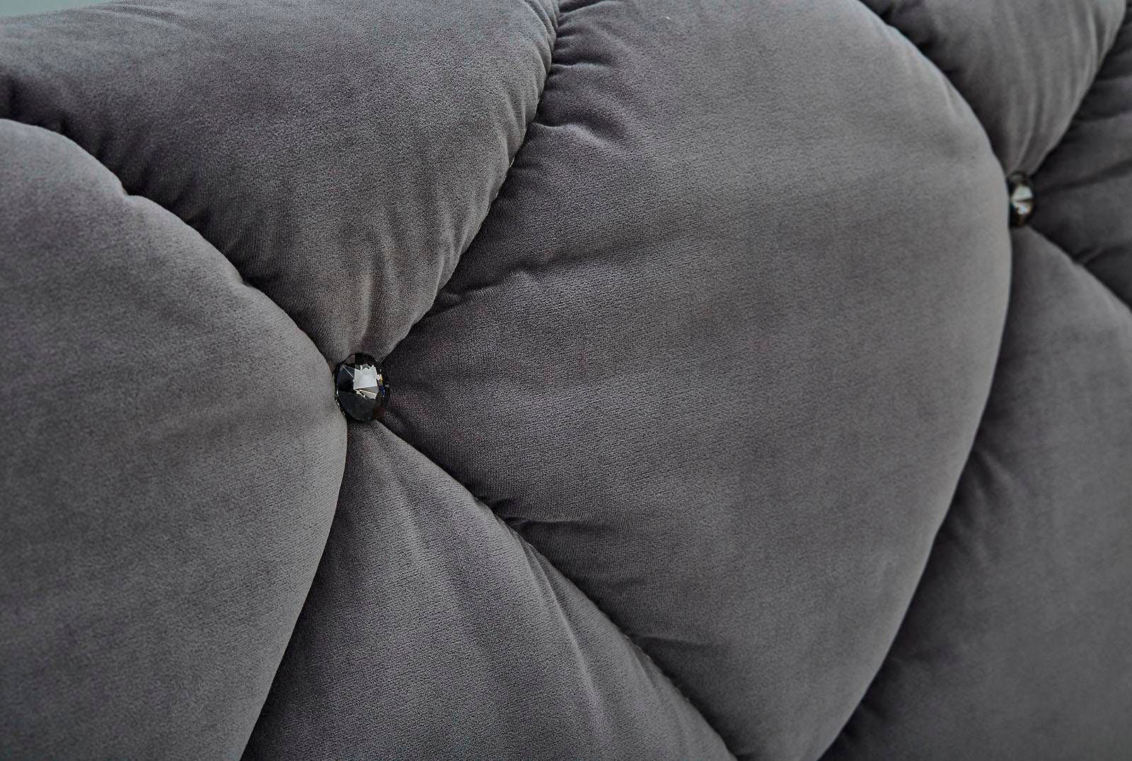 Jockenhöfer Gruppe Boxspringbett »Bella erhältlich in 140 & 180cm Breite« mit Kaltschaum-Topper und Rauchglas-Steinen