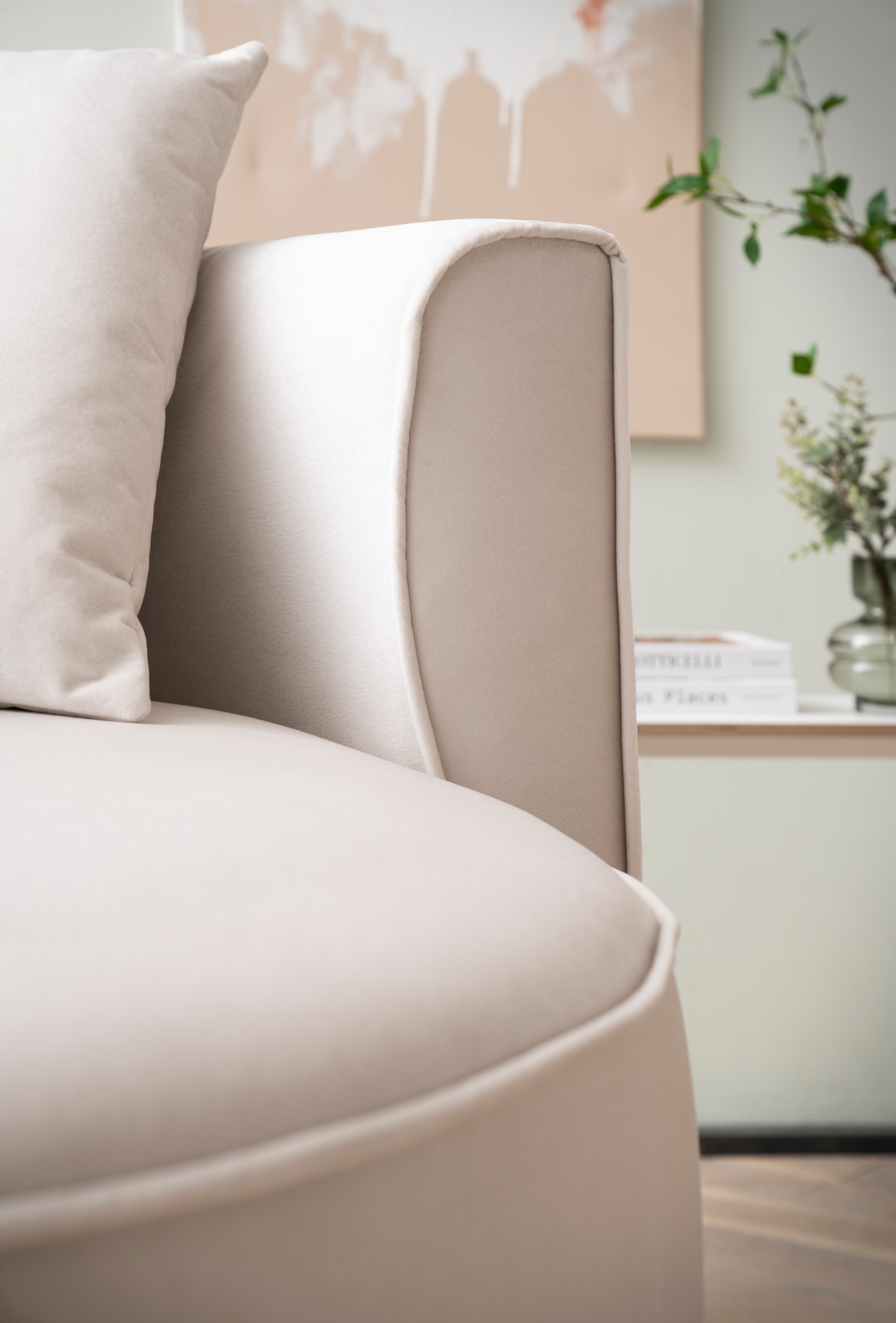 LeGer Home by Lena Gercke XXL-Sessel »ISALIE, Rundsessel mit Hocker, Lesesessel, Loveseat, Big-Sessel«, (Set), trendige Stoffe, 3 Zierkissen, große Sitzfläche, Cord, Samt, Bouclé