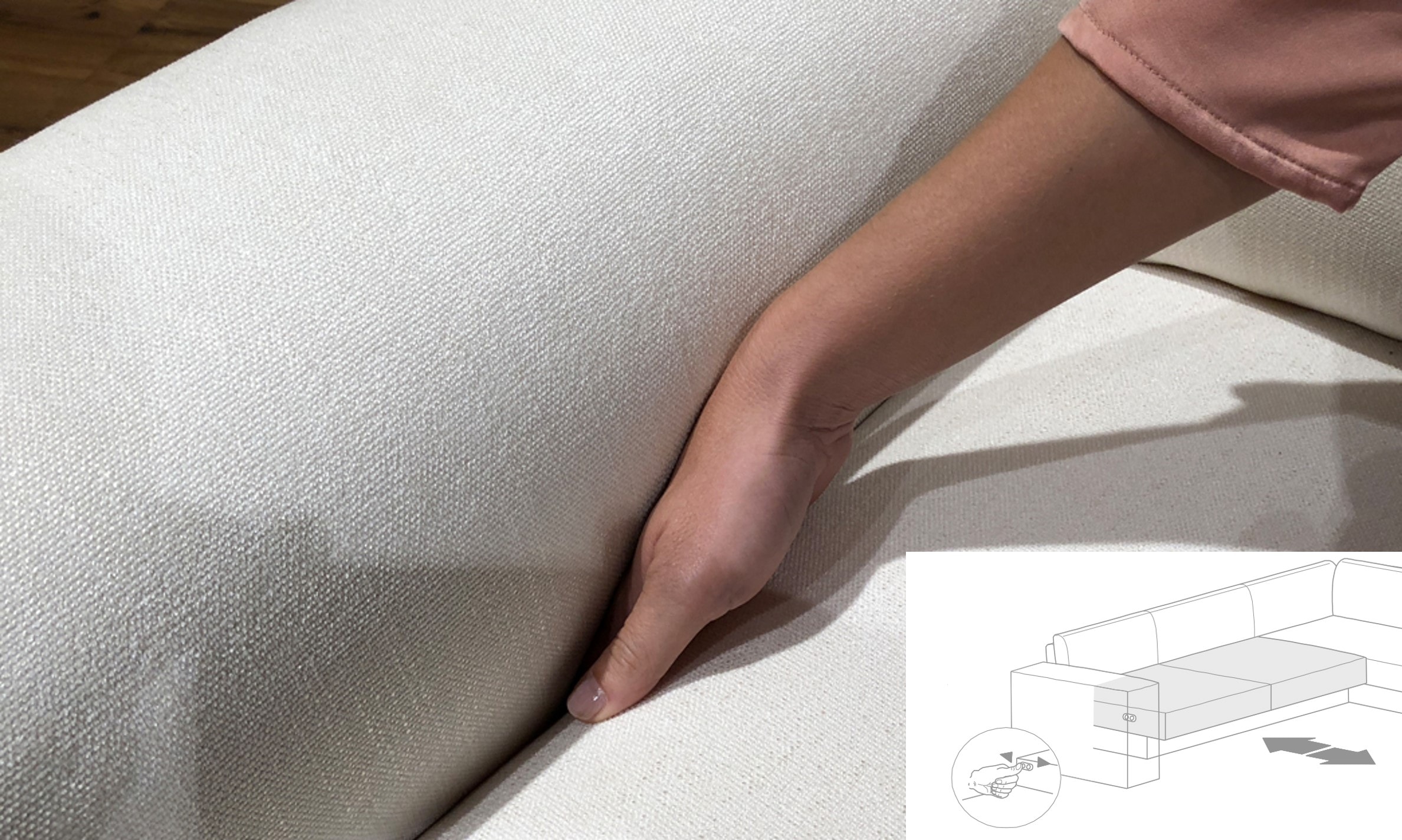 INOSIGN Ecksofa »Ancona incl. Kopfteilverstellung, Zierkissen Breite 319cm, L-Form«, wahlweise motorische Sitztiefenverstellung, auch in Cord + Easy Care