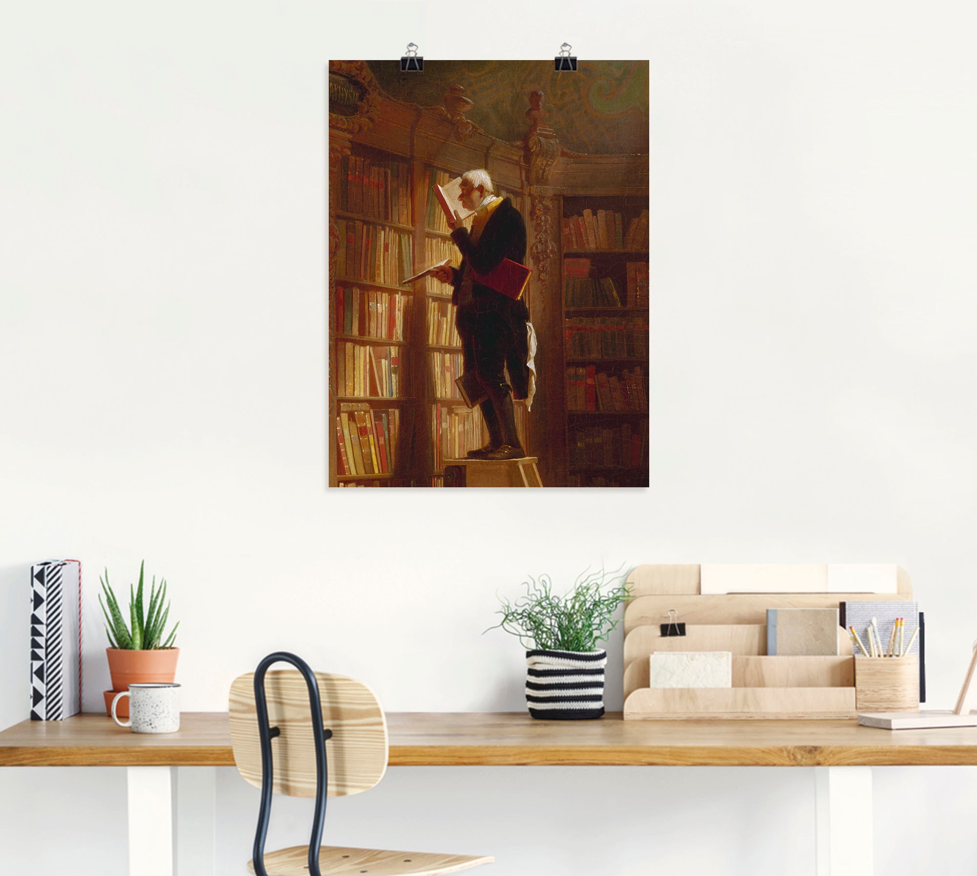 Artland Wandbild »Der Bücherwurm (Detail). Um 1850« Mann 1 Stk. tlg. als Leinwandbild, Poster in verschied. Größen