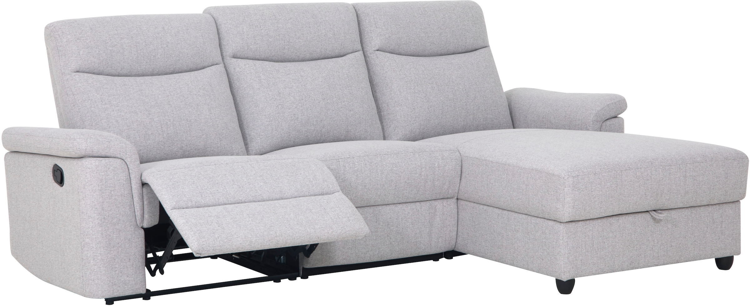 Home affaire Ecksofa »BRIONNE, L-Form, 255cm, manuelle u. elektrische Funktion (USB A/C),«, Liegefunktion, Stauraum, Federkernpolsterung, Webstoff