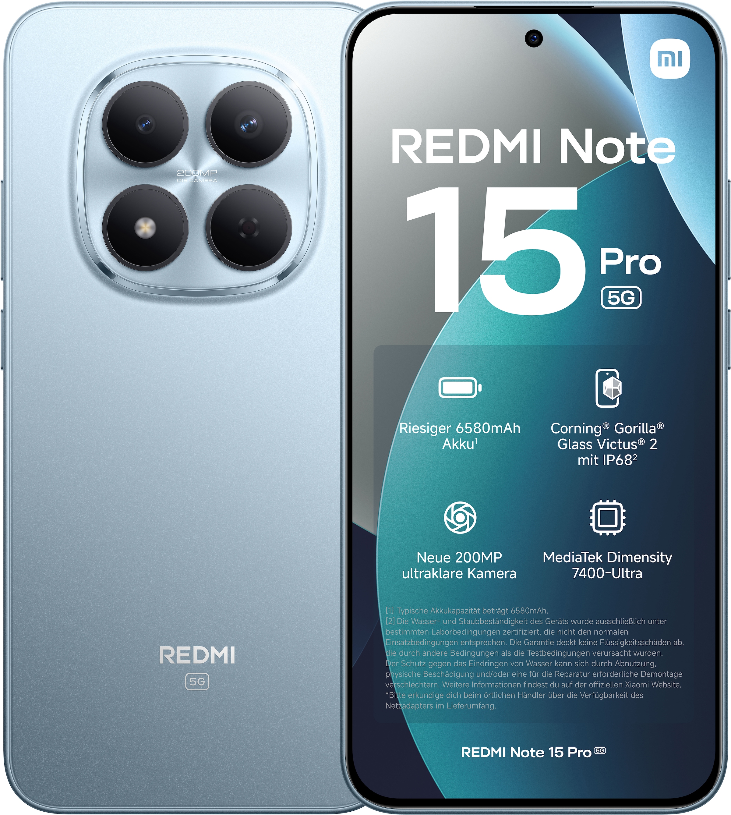 Xiaomi Smartphone »Redmi Note 15 Pro 5G 8+256« Glacier Blue