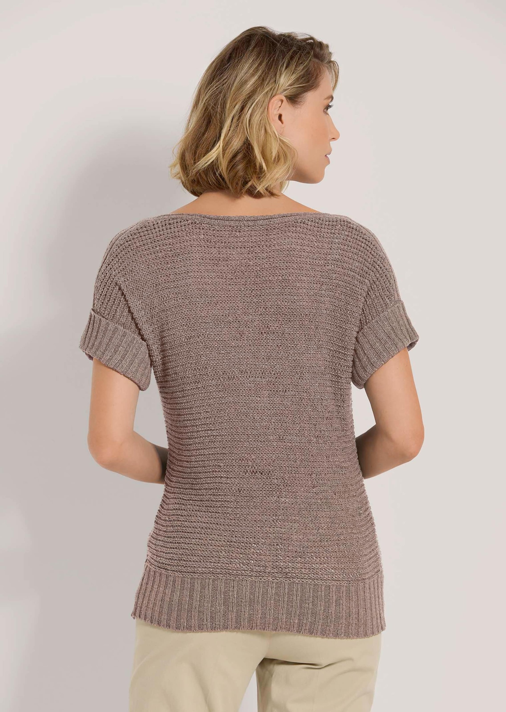 MADELEINE Longpullover »Pullover Kurzarm-Pullover mit Struktur«