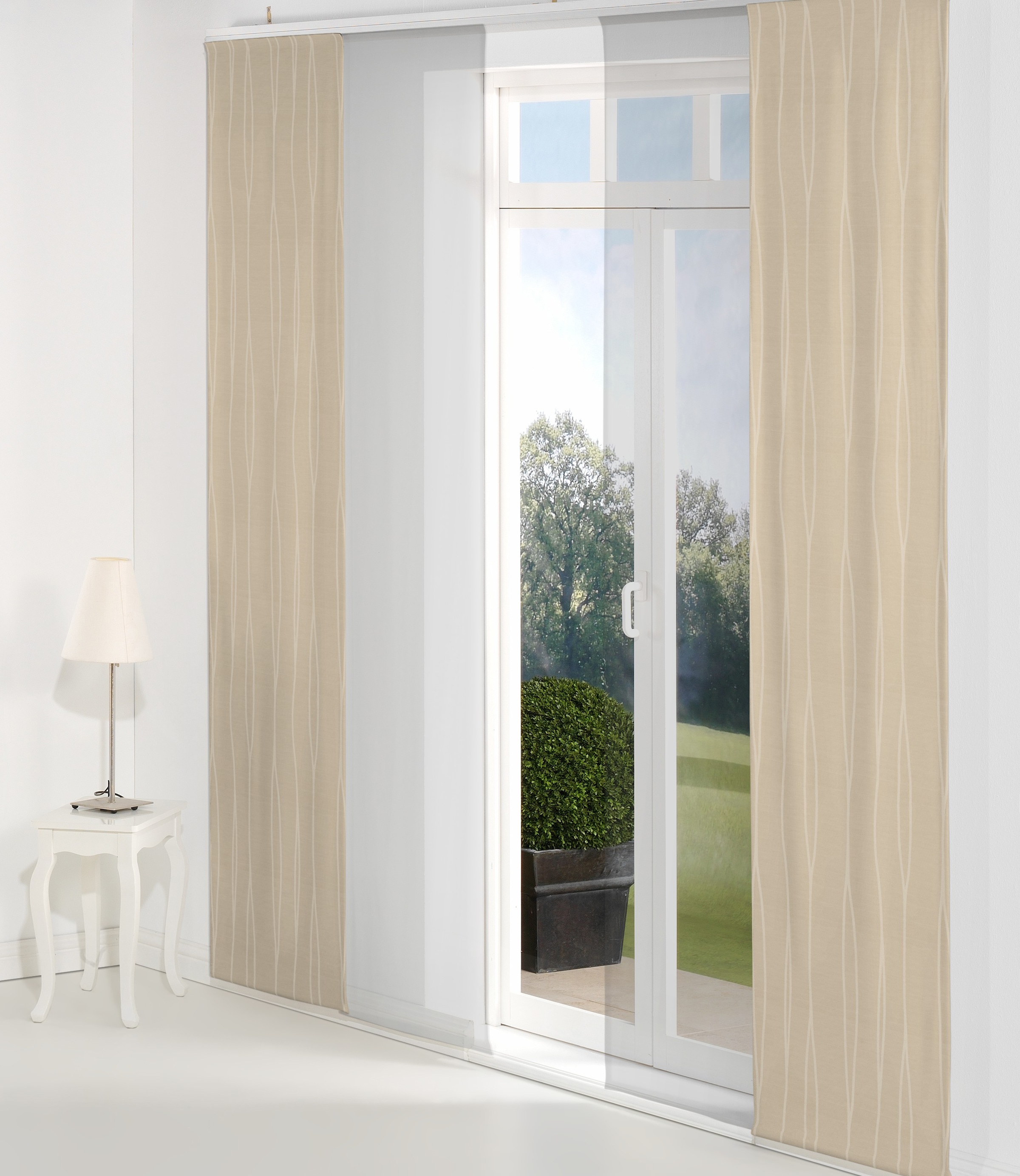 Wirth Schiebegardine »LANGWASSER« Klettband 1 Stk. tlg. inkl. Beschwerungsstange