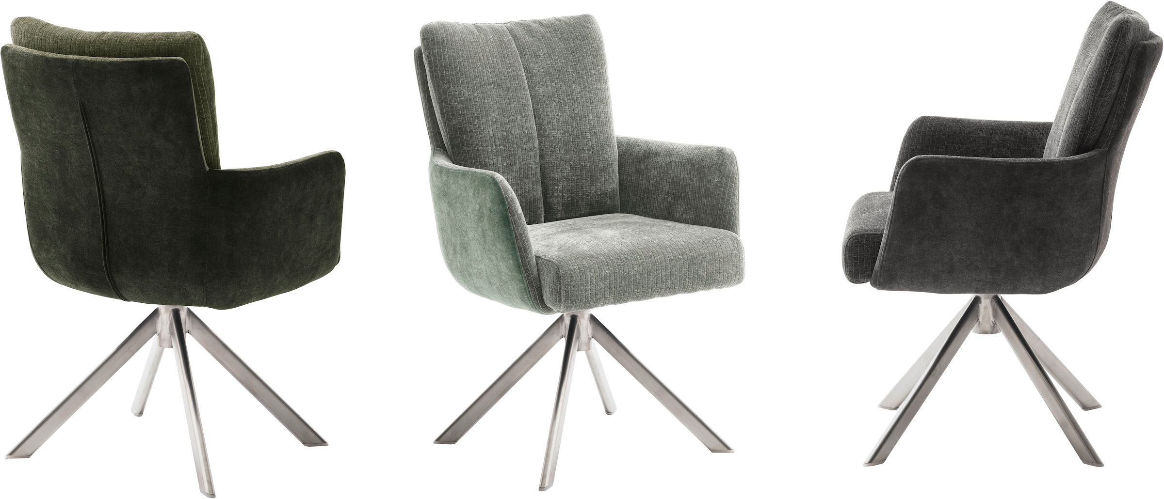 MCA furniture Esszimmerstuhl »MALIA« () (Set, 2 Stck), 360° drehbar, Taschenfederkern, Sitzhöhe ca. 49 cm