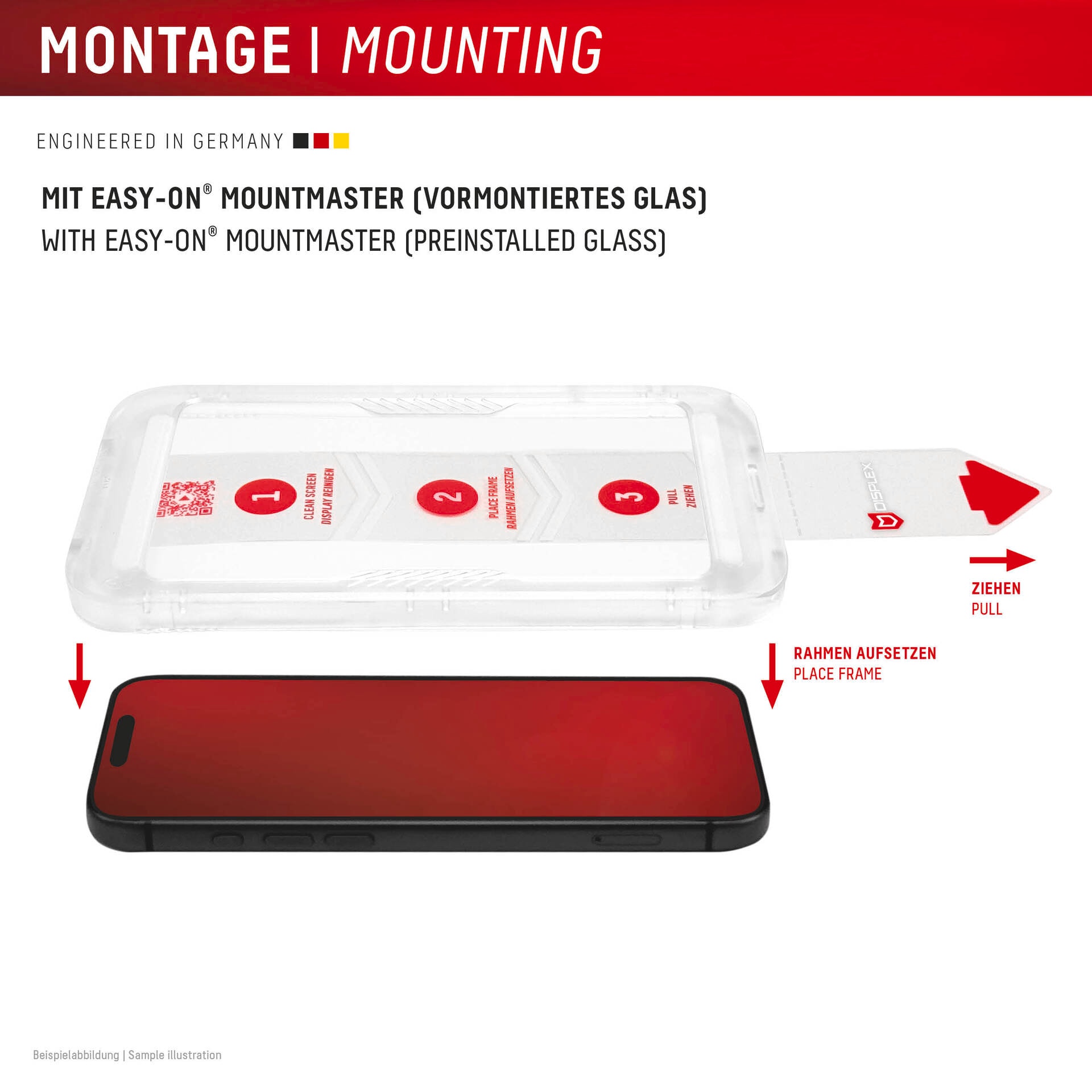 Displex Displayschutzglas »Premium Glass Screen Protector Full Cover mit MountMaster« für Samsung Galaxy S26+ Displayschutzfolie, Schutzfolie, Bildschirmschutz, kratz- & stoßfest