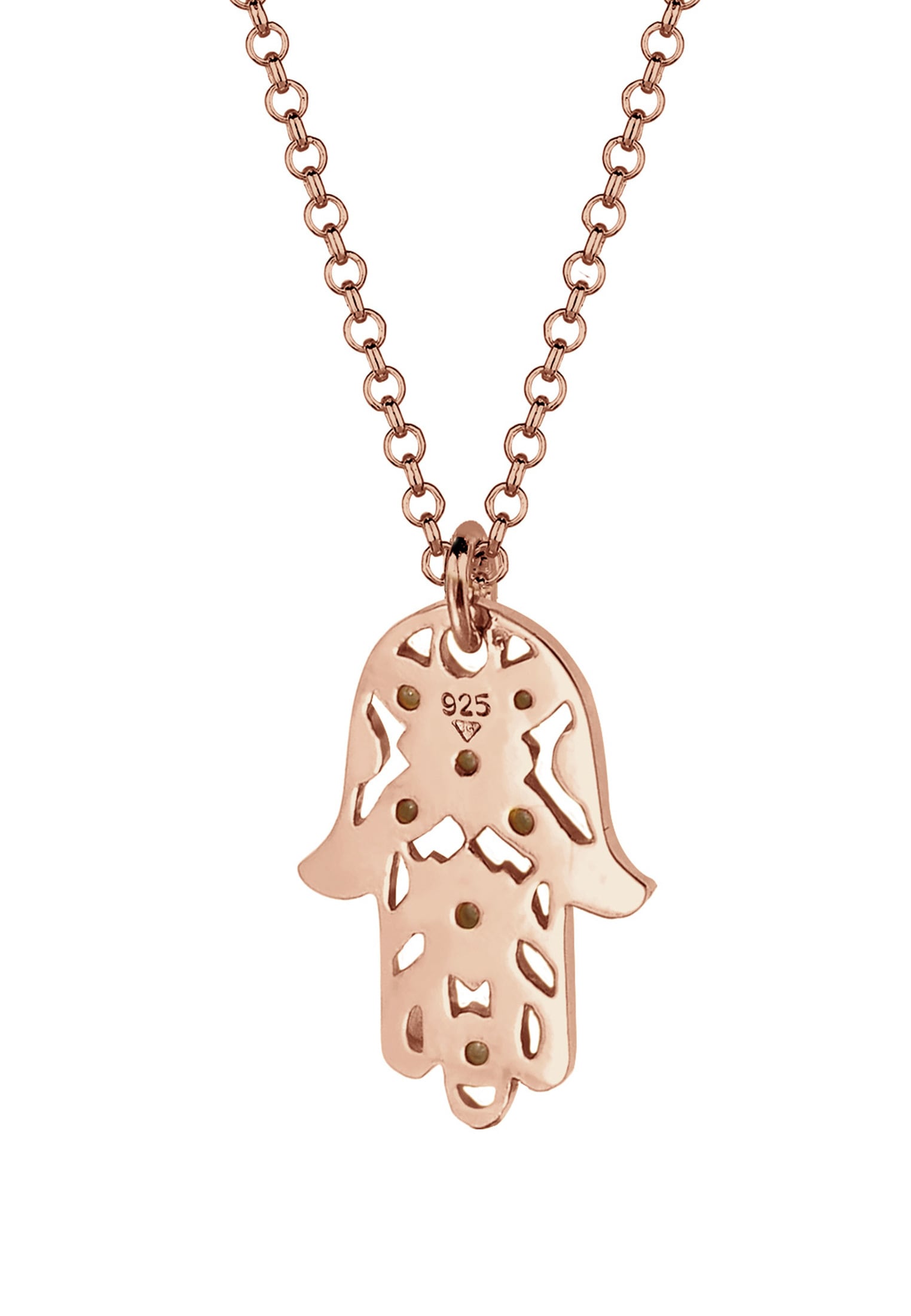Elli Silberkette »Halskette Hamsa Hand der Fatima Kristalle 925 Silber«
