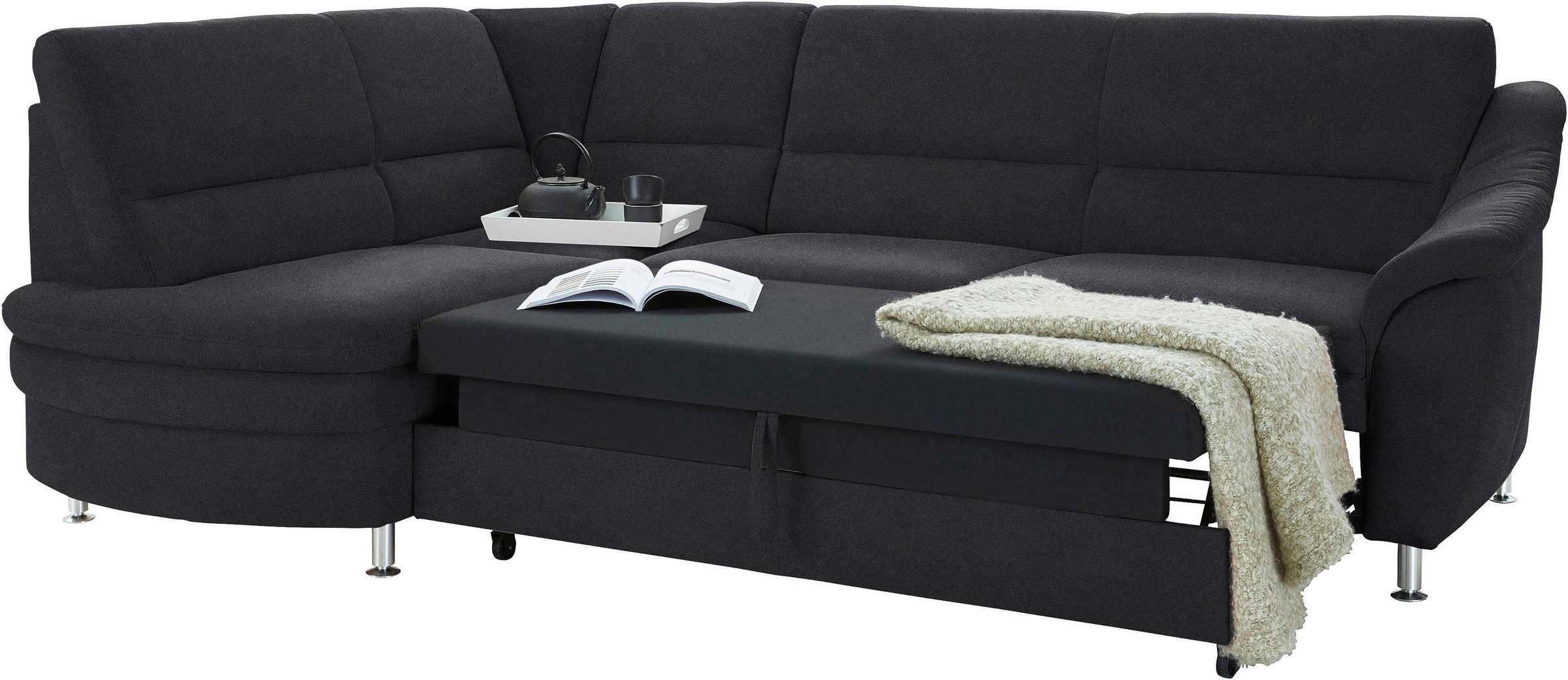 sit&more Ecksofa »Cardoso L-Form«, mit Federkern, wahlweise mit Bettfunktion und Schubkasten