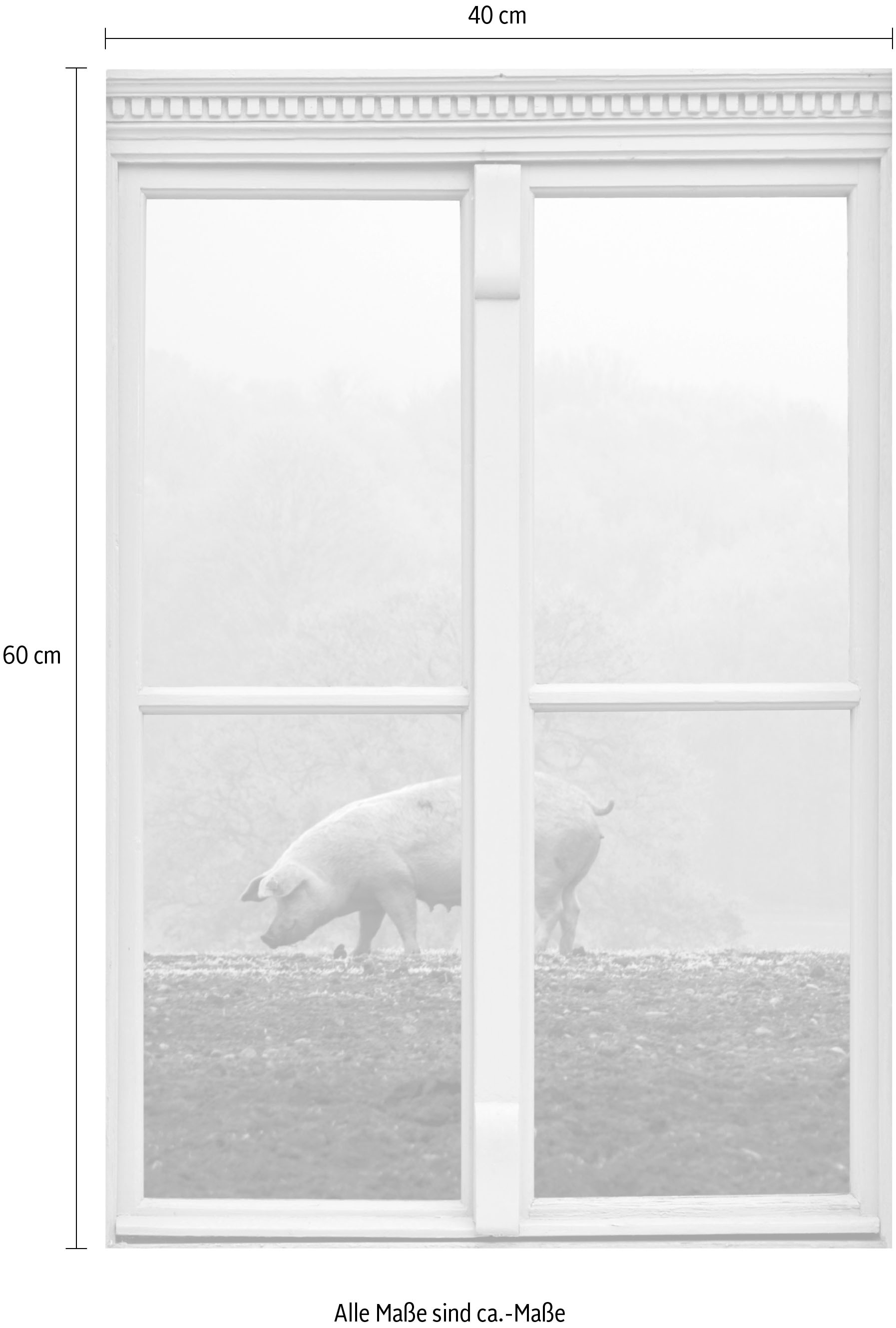 queence Wandsticker »Schwein« Wandsticker, Wandbild, selbstklebend, 3D, Fenster