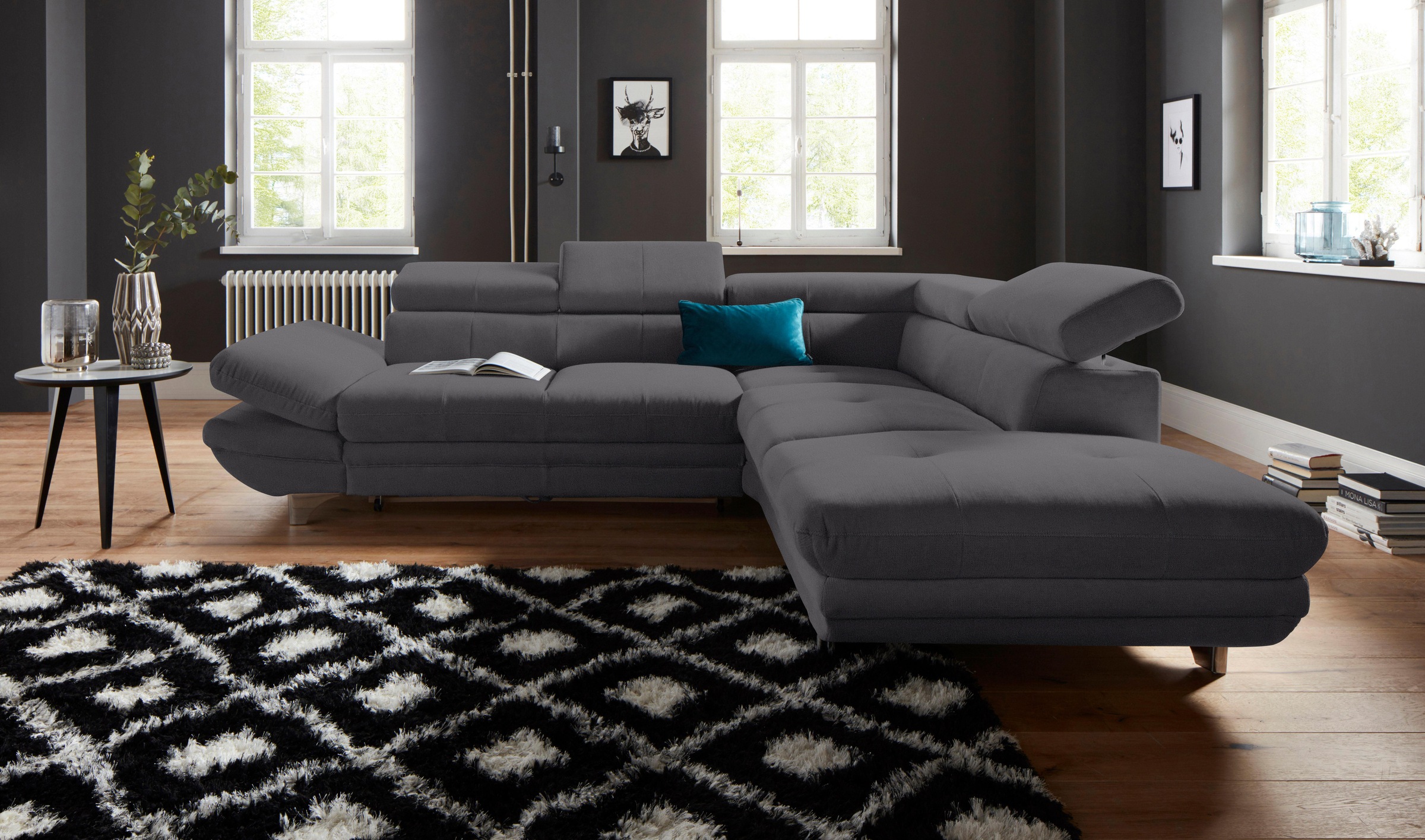 COTTA Ecksofa »Enterprise L-Form«, mit Arm- & Kopfteilverstellung, wahlweise mit Bettfunktion