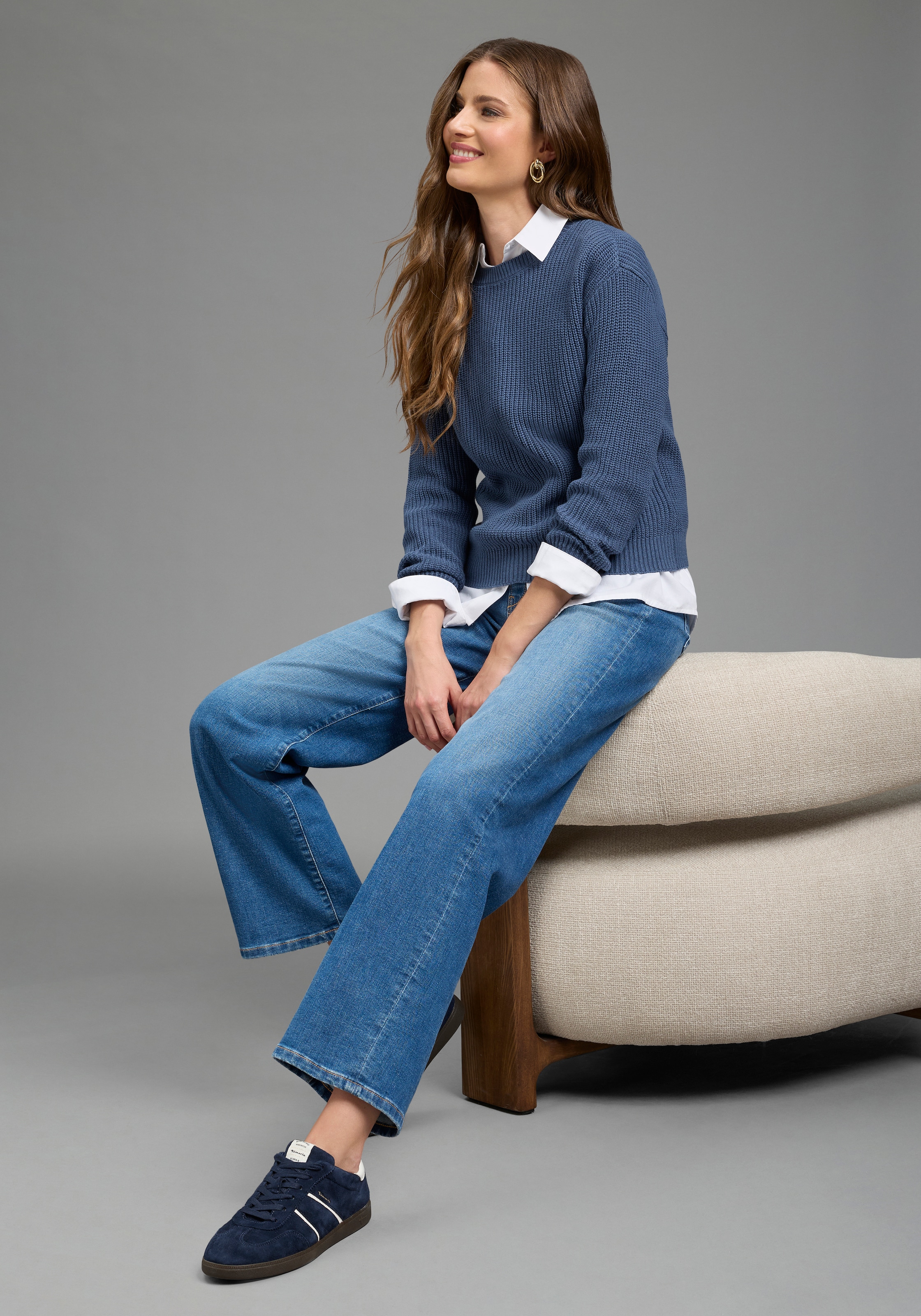 Laura Scott Rundhalspullover »CIRCULAR COLLECTION-GOTS zertifiziert« aus schönem Grobstrick
