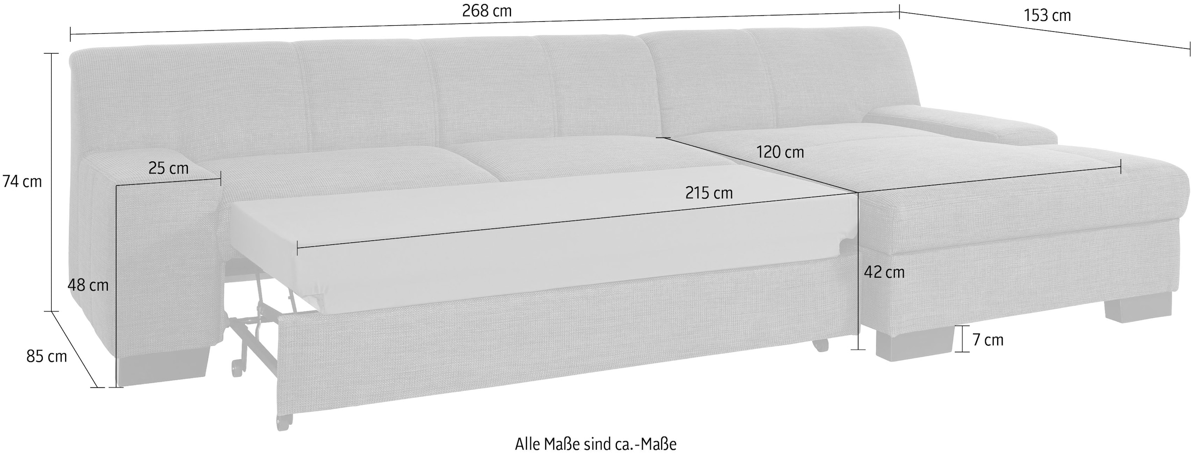 DOMO collection Ecksofa »Norma, elegant und modern, mit flachen Armlehnen, L-Form«, wahlweise mit Bettfunktion