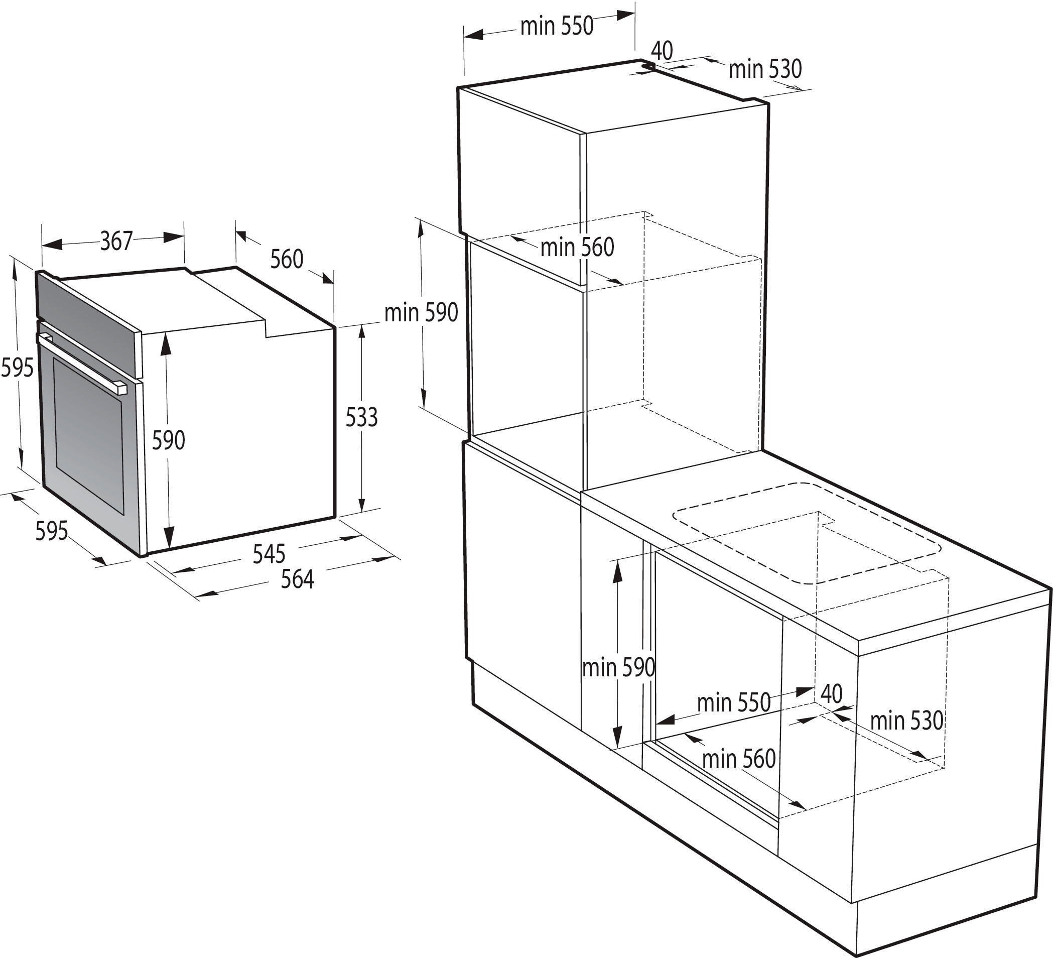 GORENJE Backofen-Set »BOS67371CLB«, ecoClean, AirFry-Funktion