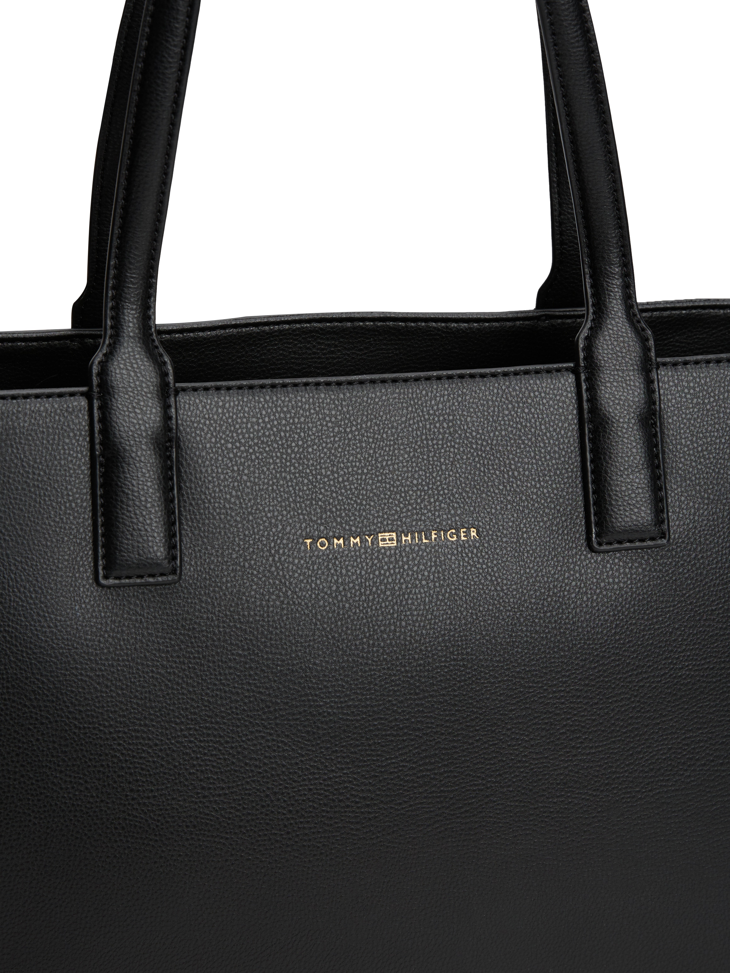Tommy Hilfiger Tragetasche »TH LOGOTAPE TOTE«, Damen Henkeltasche, Schultertasche mit doppeltem Tragegriff